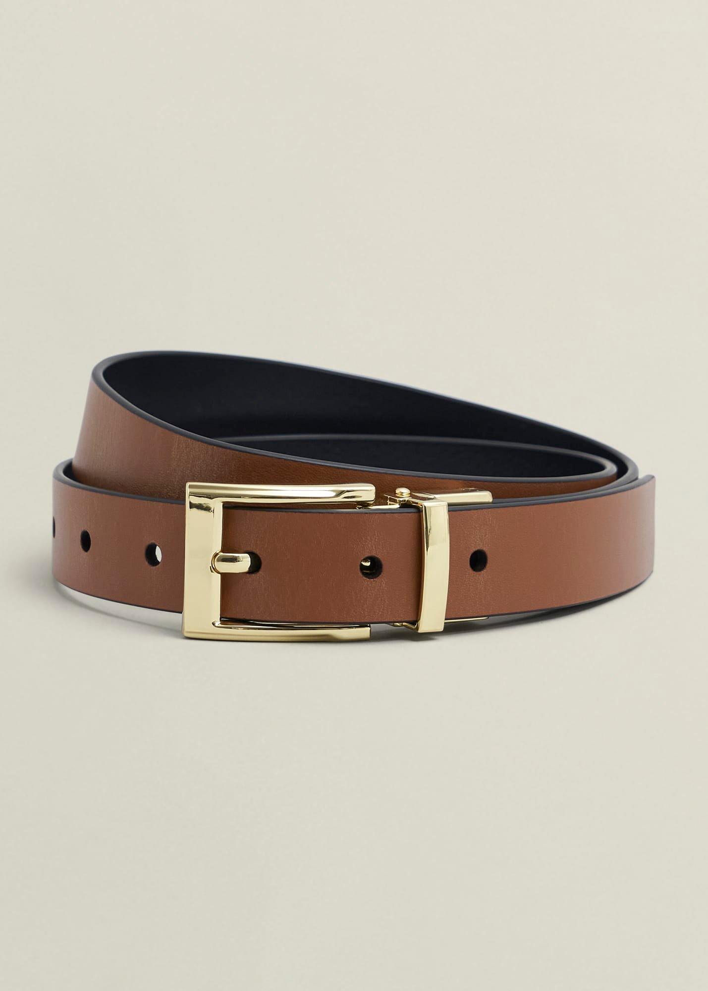 Pauline Reversible Belt, Black Tan, hi-res