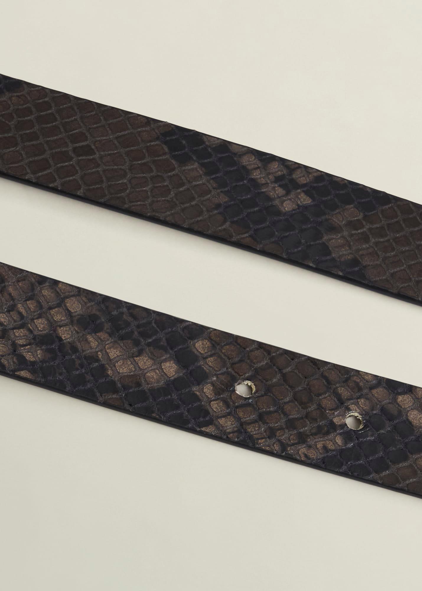 Kiera Leather Belt, Snake Print, hi-res