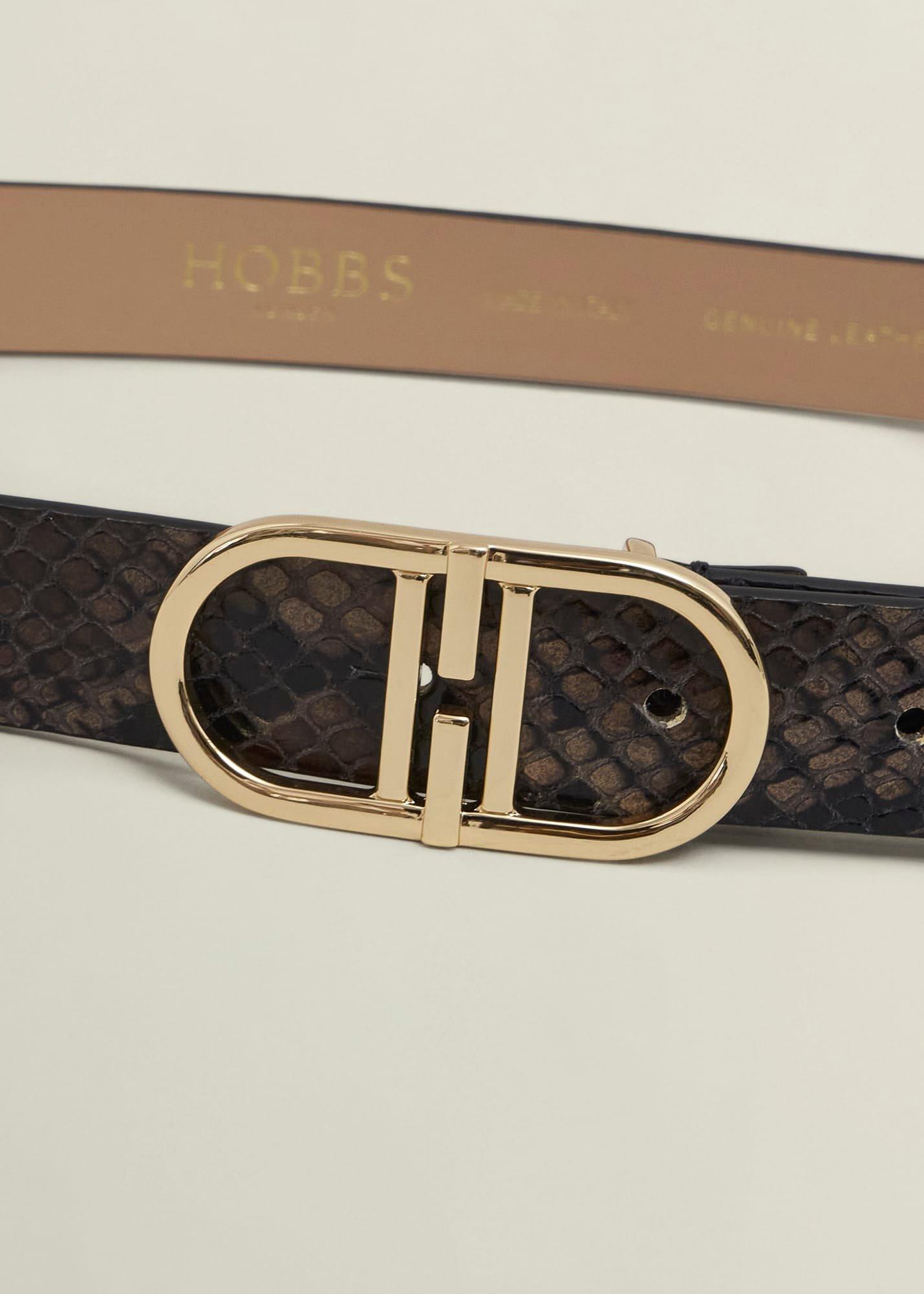 Kiera Leather Belt, Snake Print, hi-res