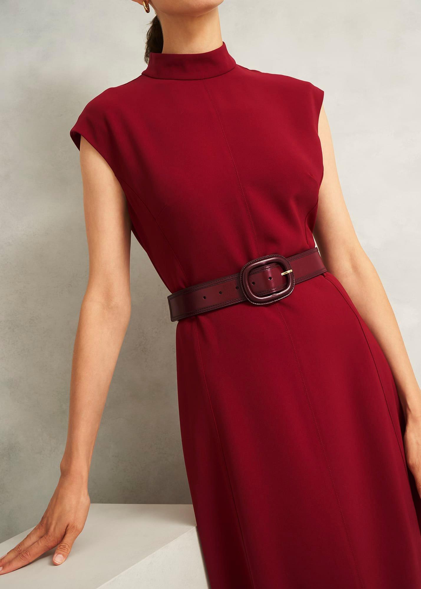 Mallory Leather Waist Belt, Beryl Red, hi-res