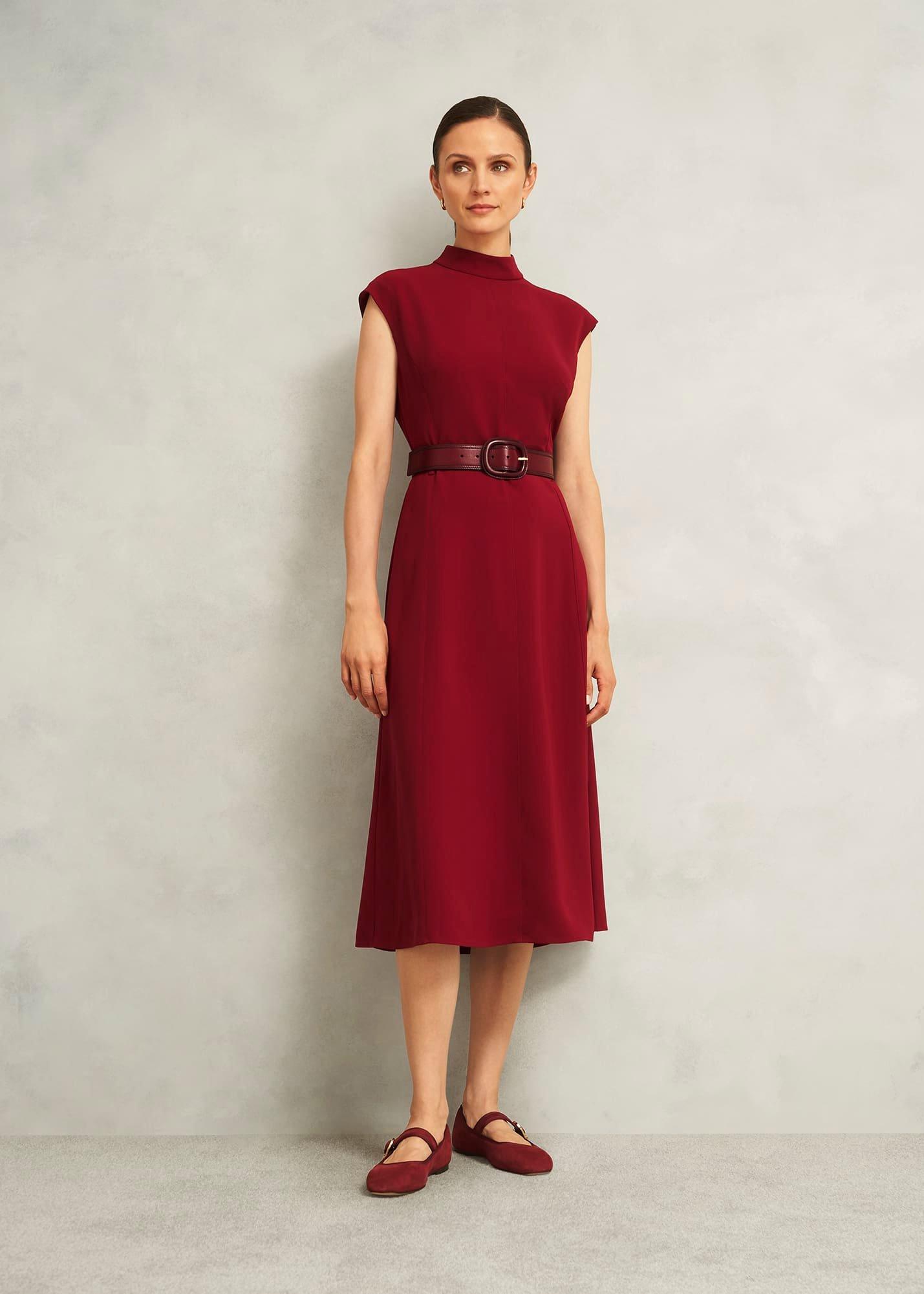 Mallory Leather Waist Belt, Beryl Red, hi-res