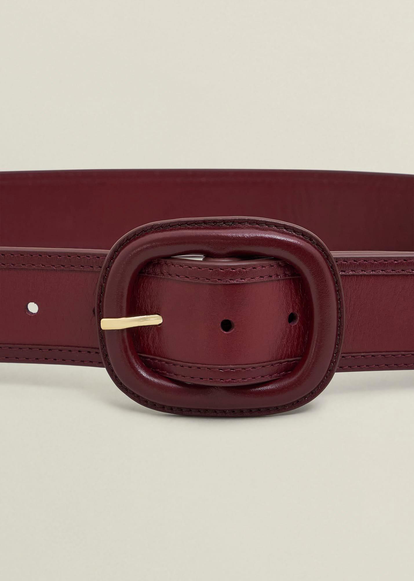 Mallory Leather Waist Belt, Beryl Red, hi-res