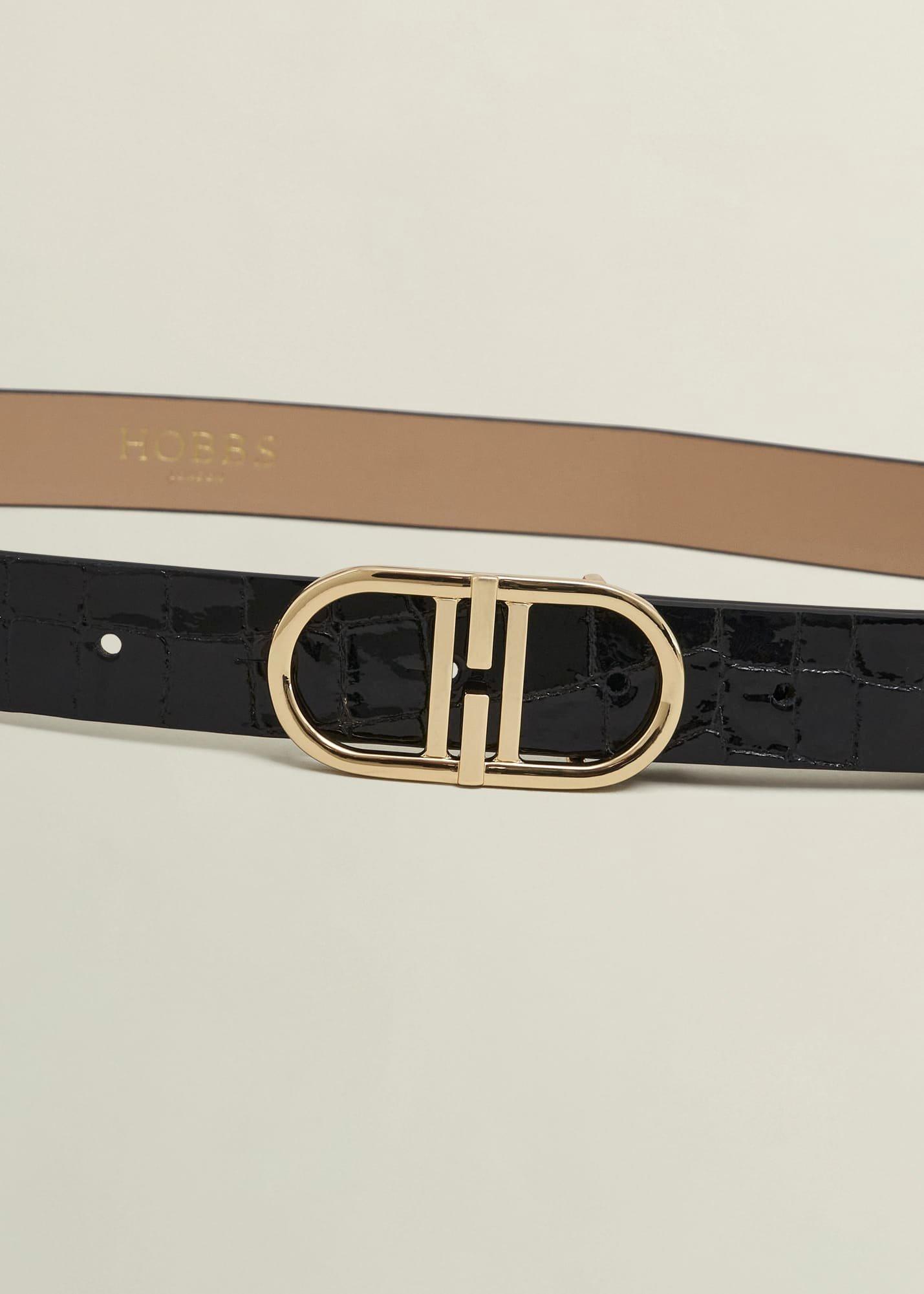Kiera Leather Belt, Black, hi-res