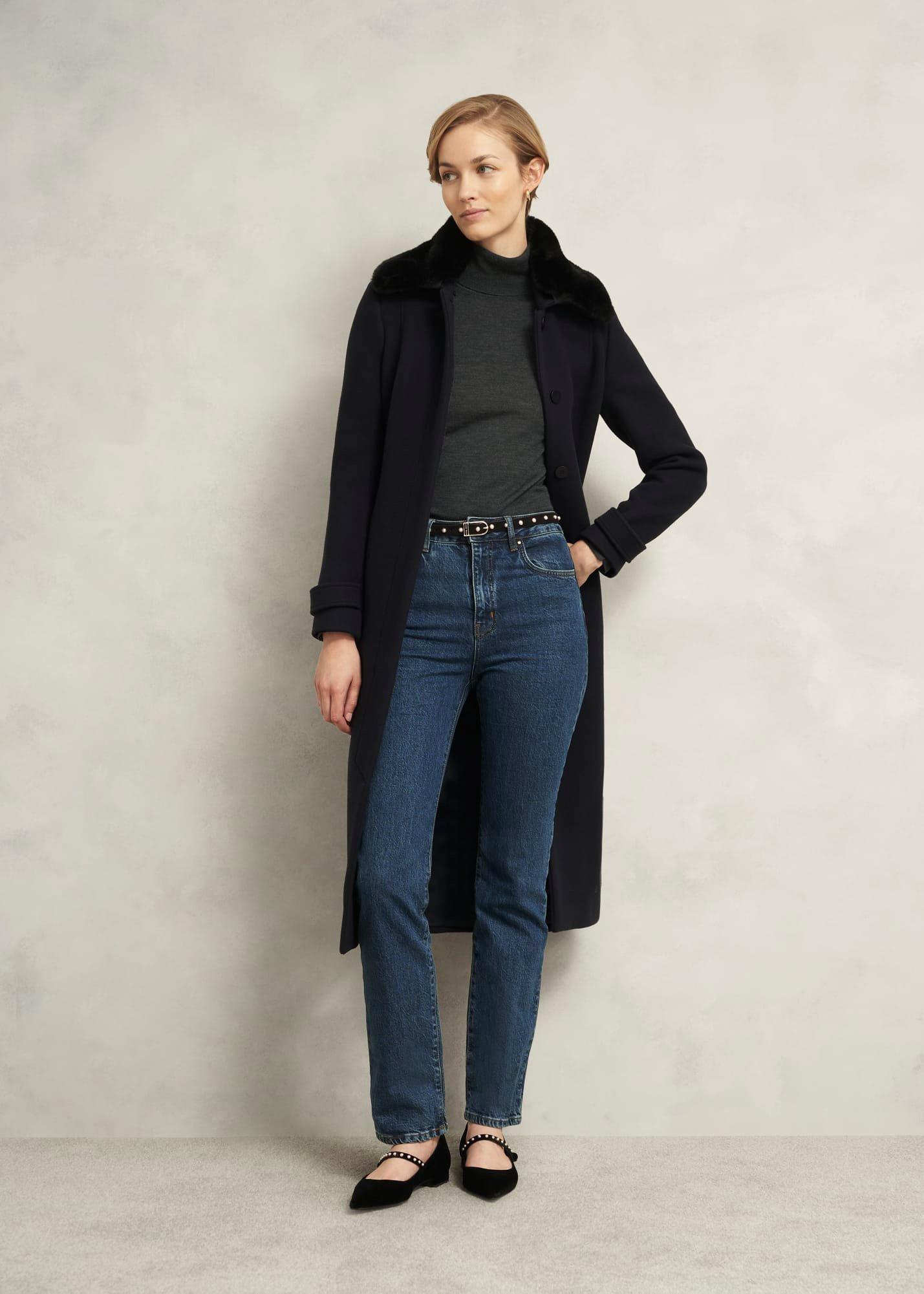 Frederica Pearl Embelished Belt, Black, hi-res