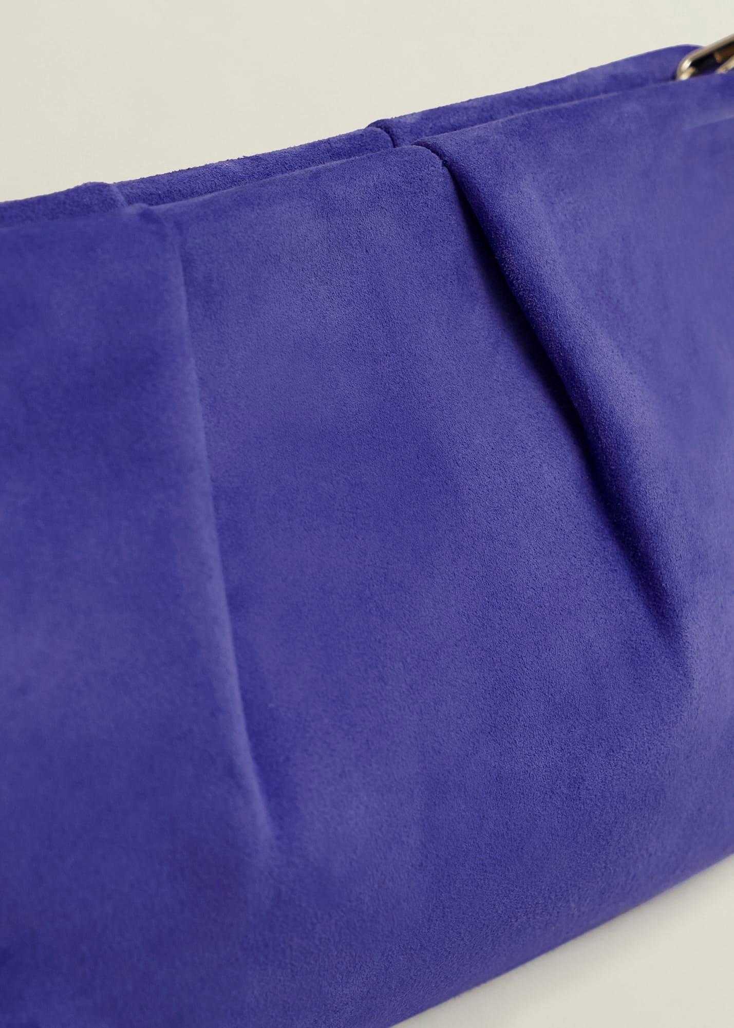 Clifton Suede Clutch Bag, Allium Blue, hi-res