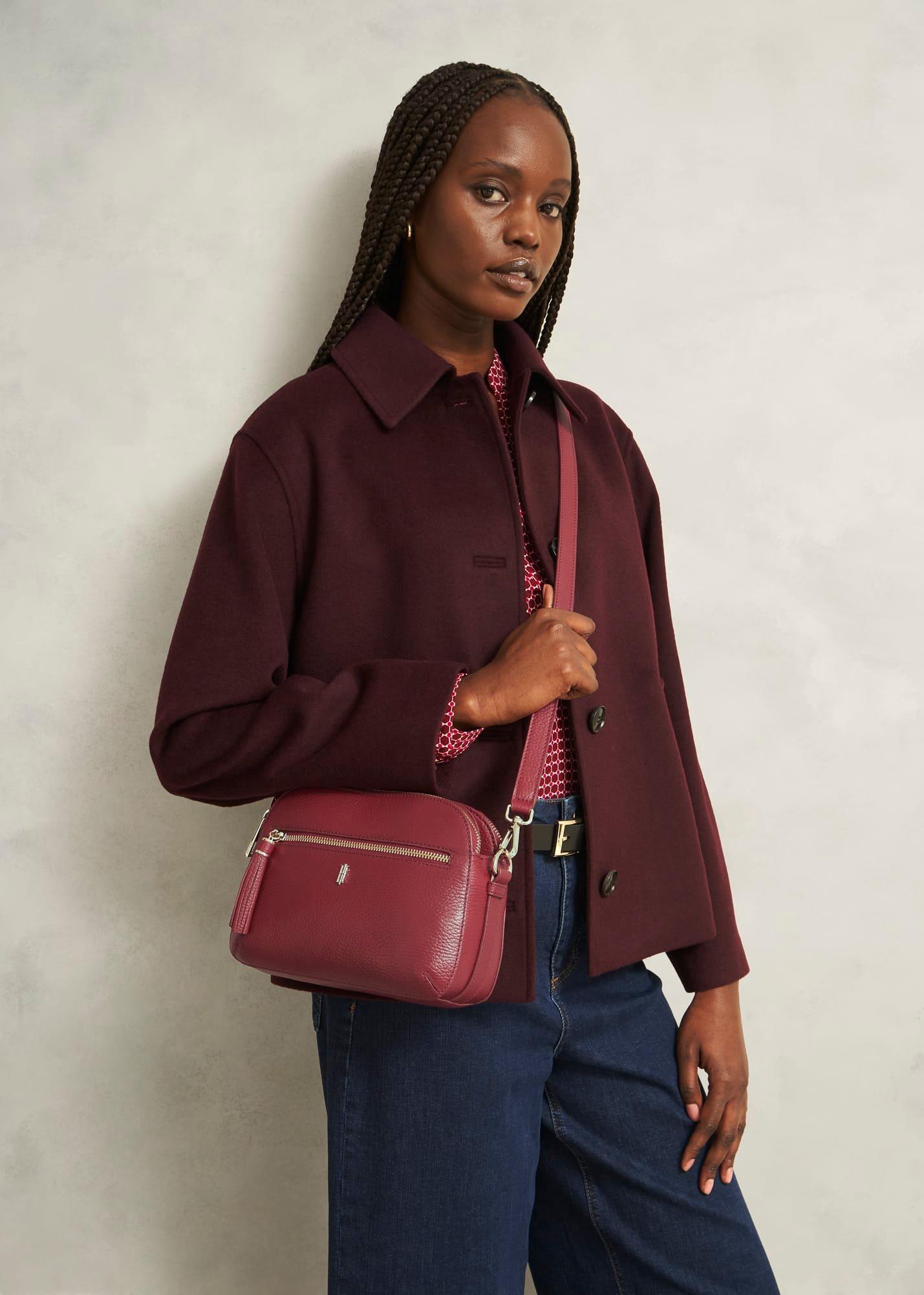 Carlton Leather Crossbody Bag, Beryl Red, hi-res