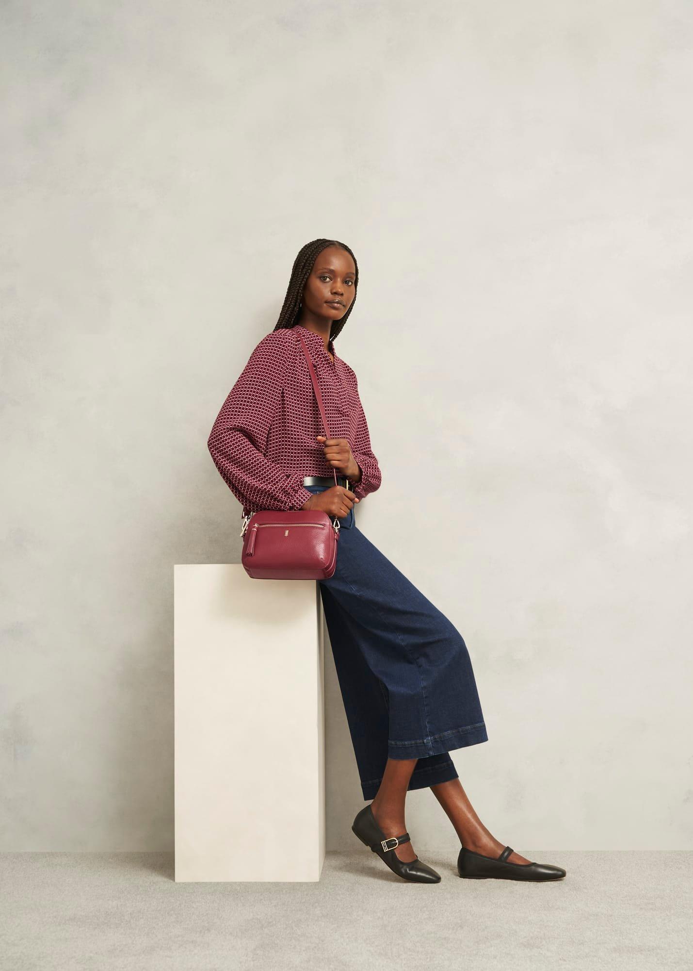 Carlton Leather Crossbody Bag, Beryl Red, hi-res