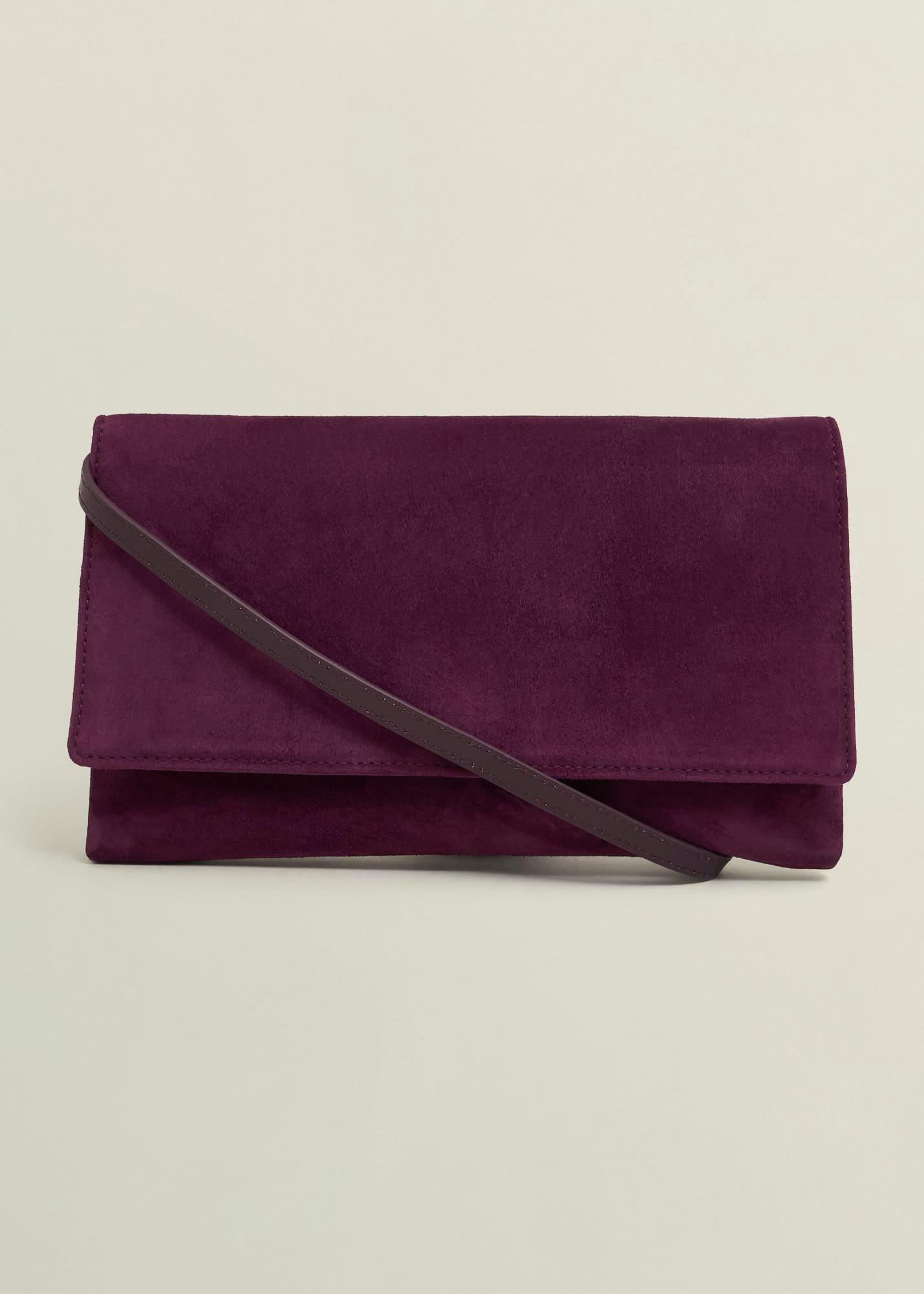 Renata Suede Clutch bag, Onyx Red, hi-res