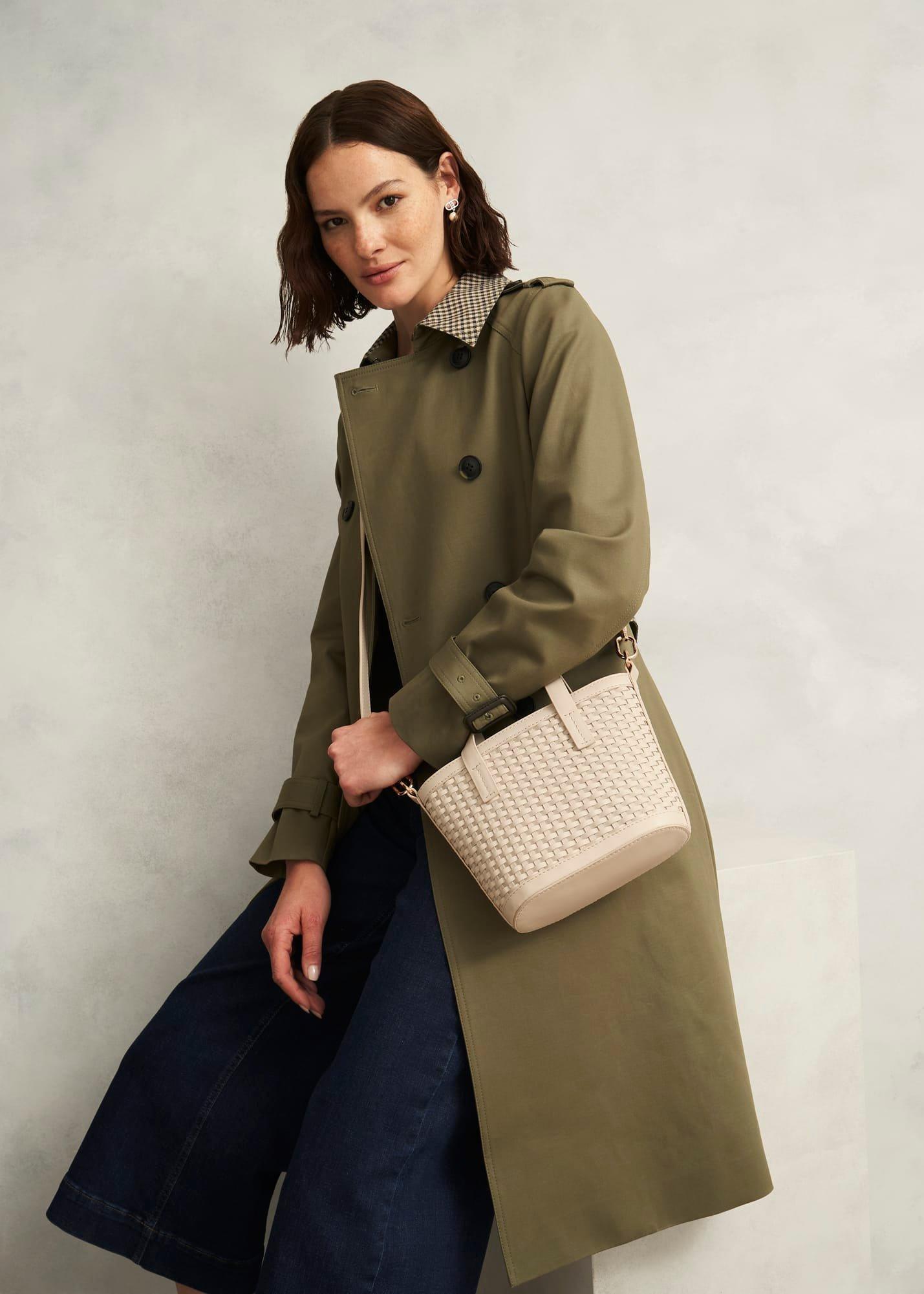 Posie Woven Leather Bag, Chalk Beige, hi-res