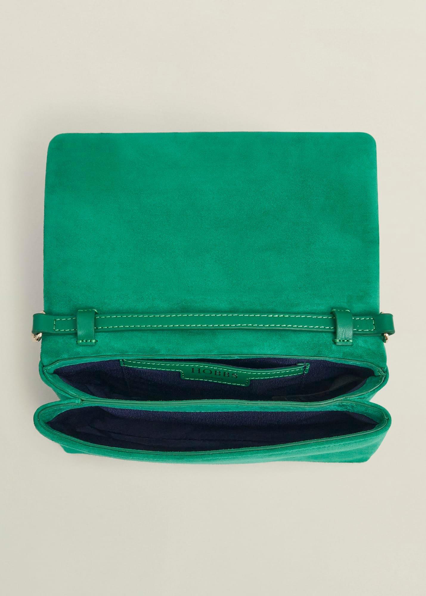 Jas Suede Clutch Bag, Amethyst Green, hi-res