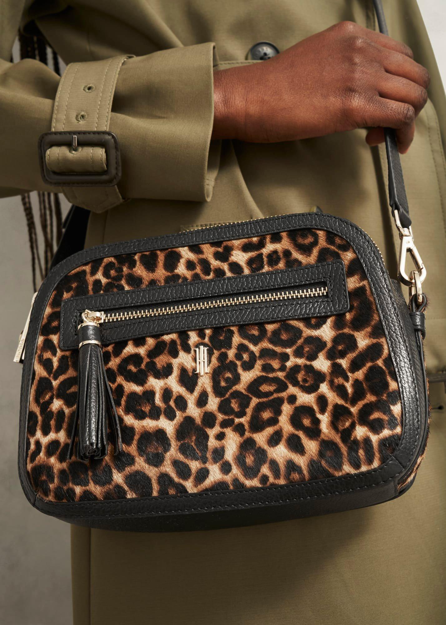 Carlton Leather Crossbody Bag, Leopard Print, hi-res