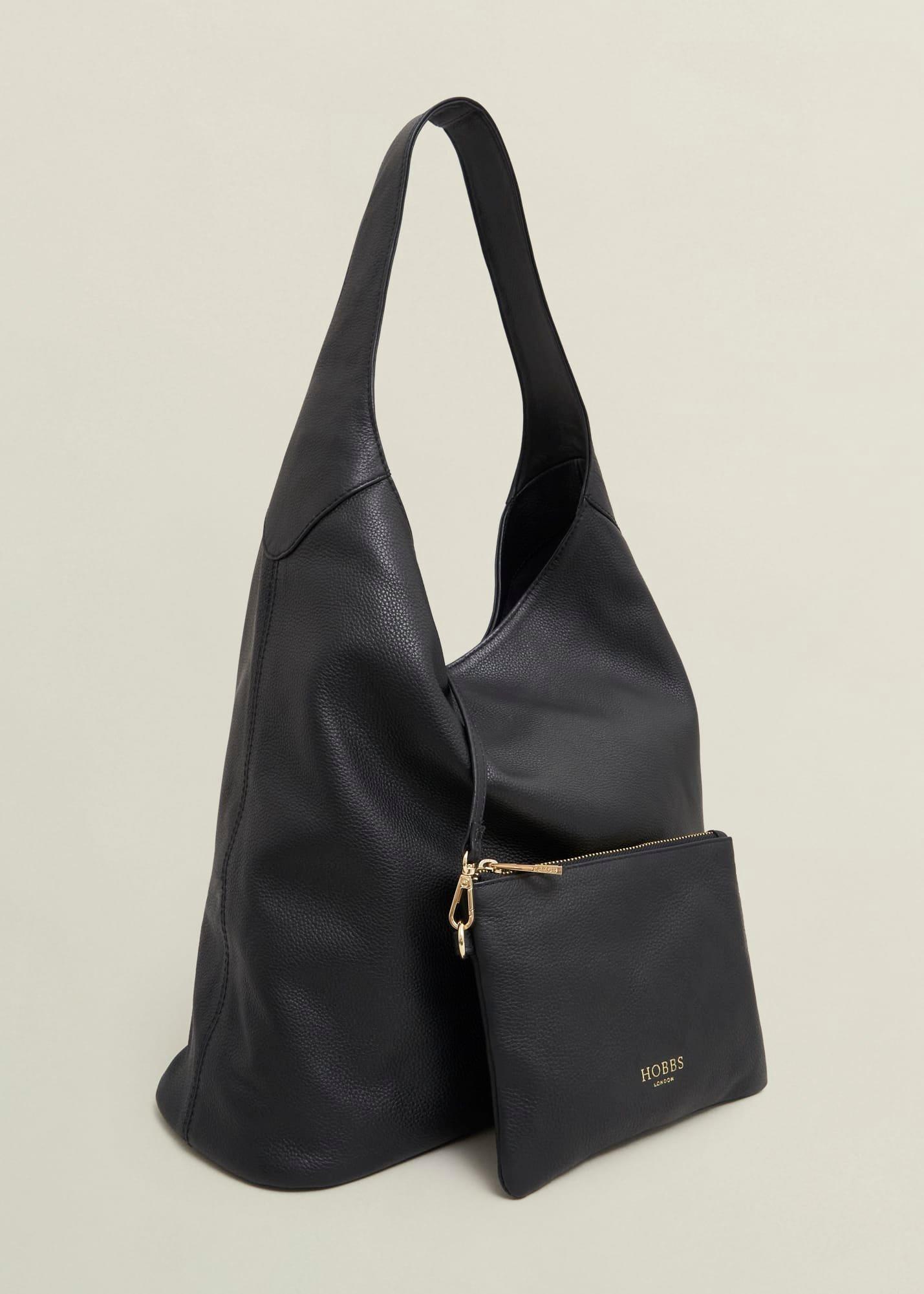 Blakely Leather Shoulder Bag, Black, hi-res