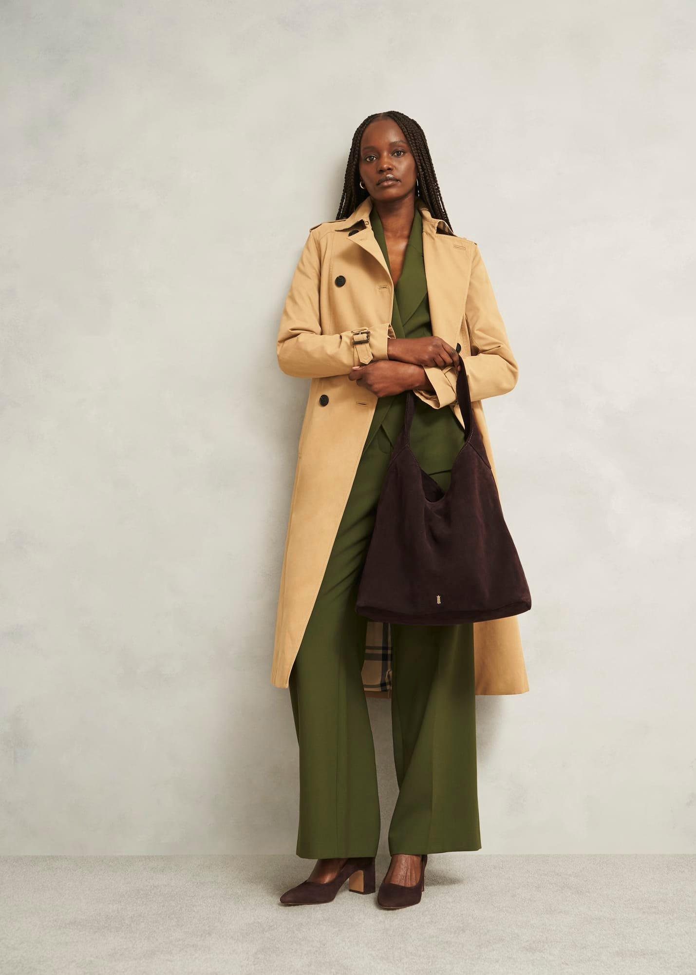 Blakely Suede Shoulder Bag, Deep Brown, hi-res