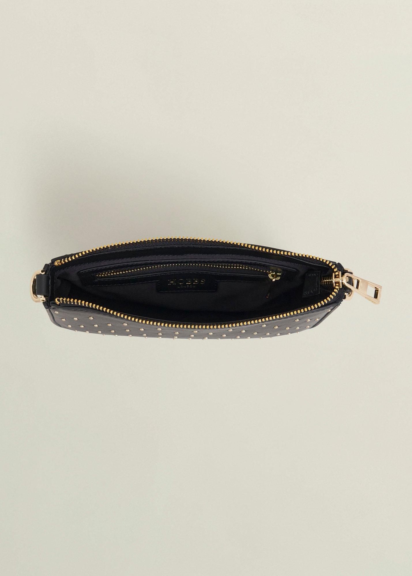 Briella Leather Stud Bag, Black, hi-res