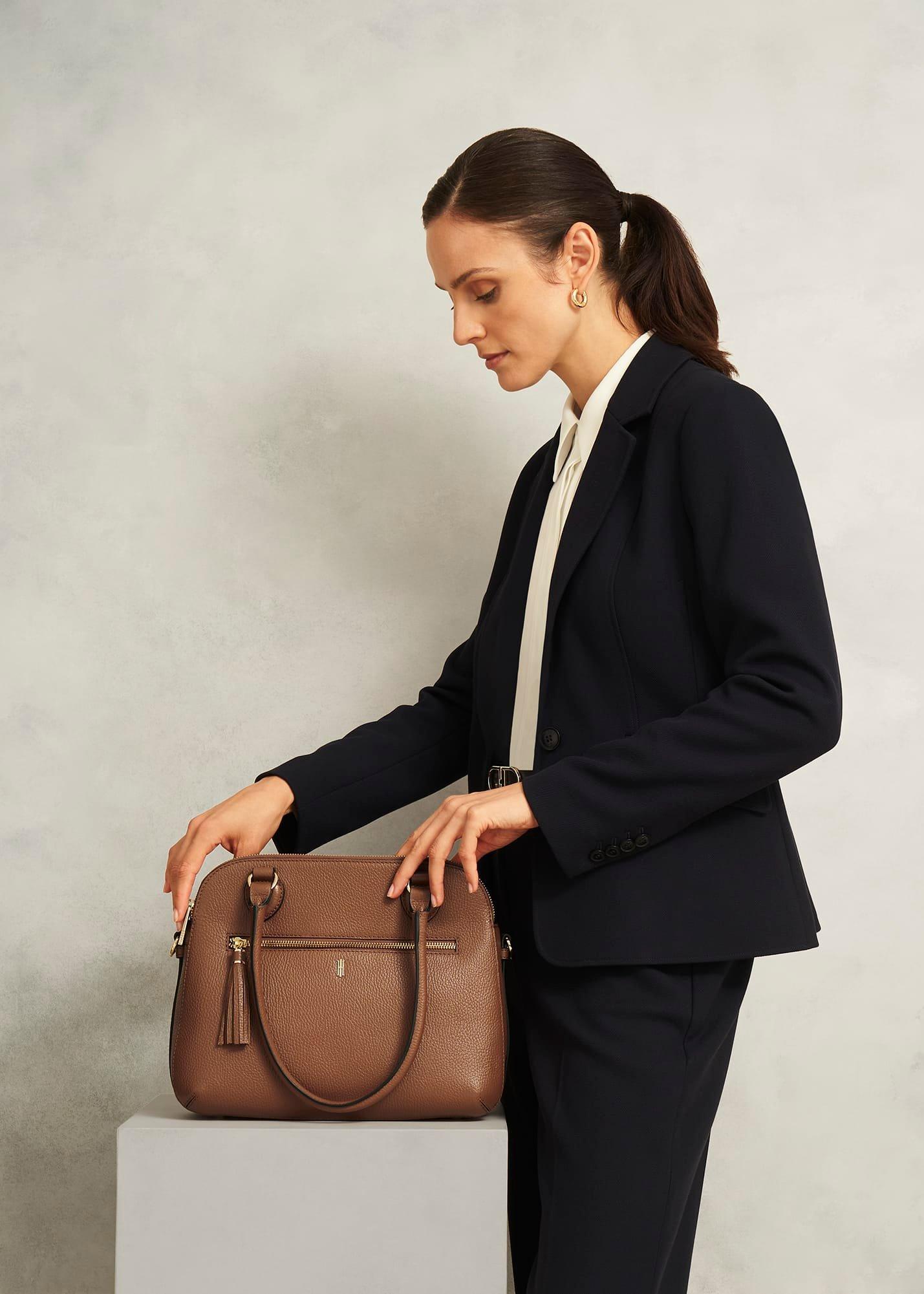 Carlton Large Leather Bag, Tan, hi-res