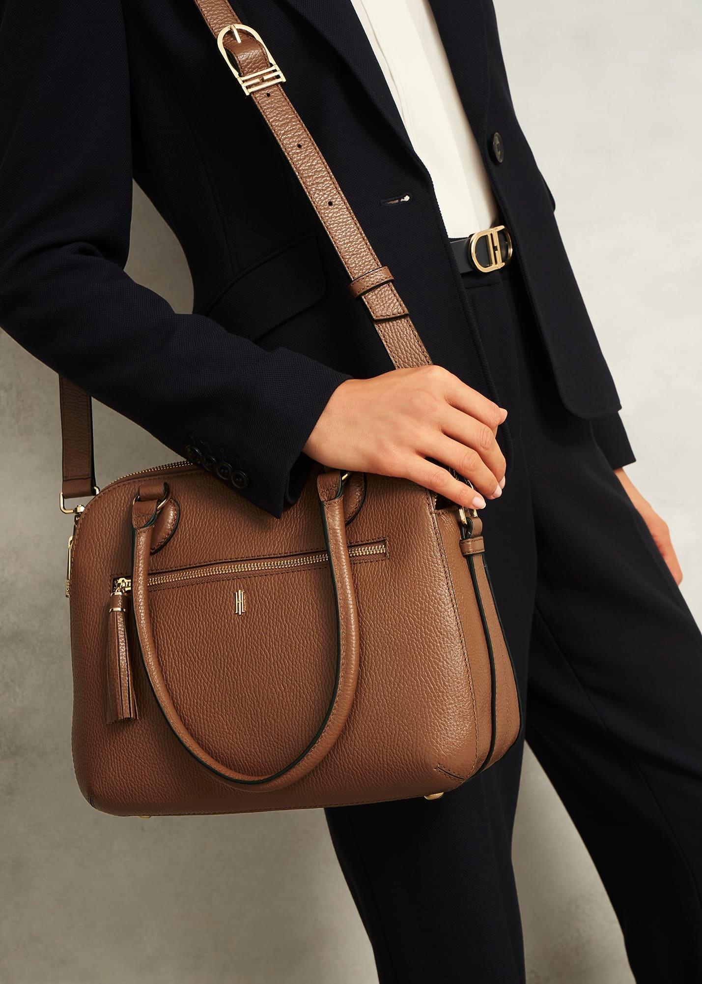 Carlton Large Leather Bag, Tan, hi-res