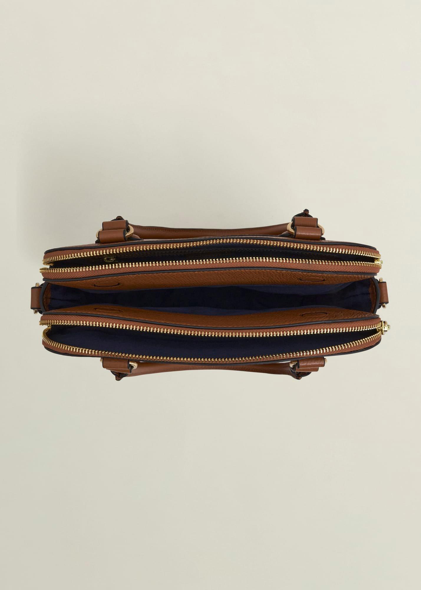 Carlton Large Leather Bag, Tan, hi-res