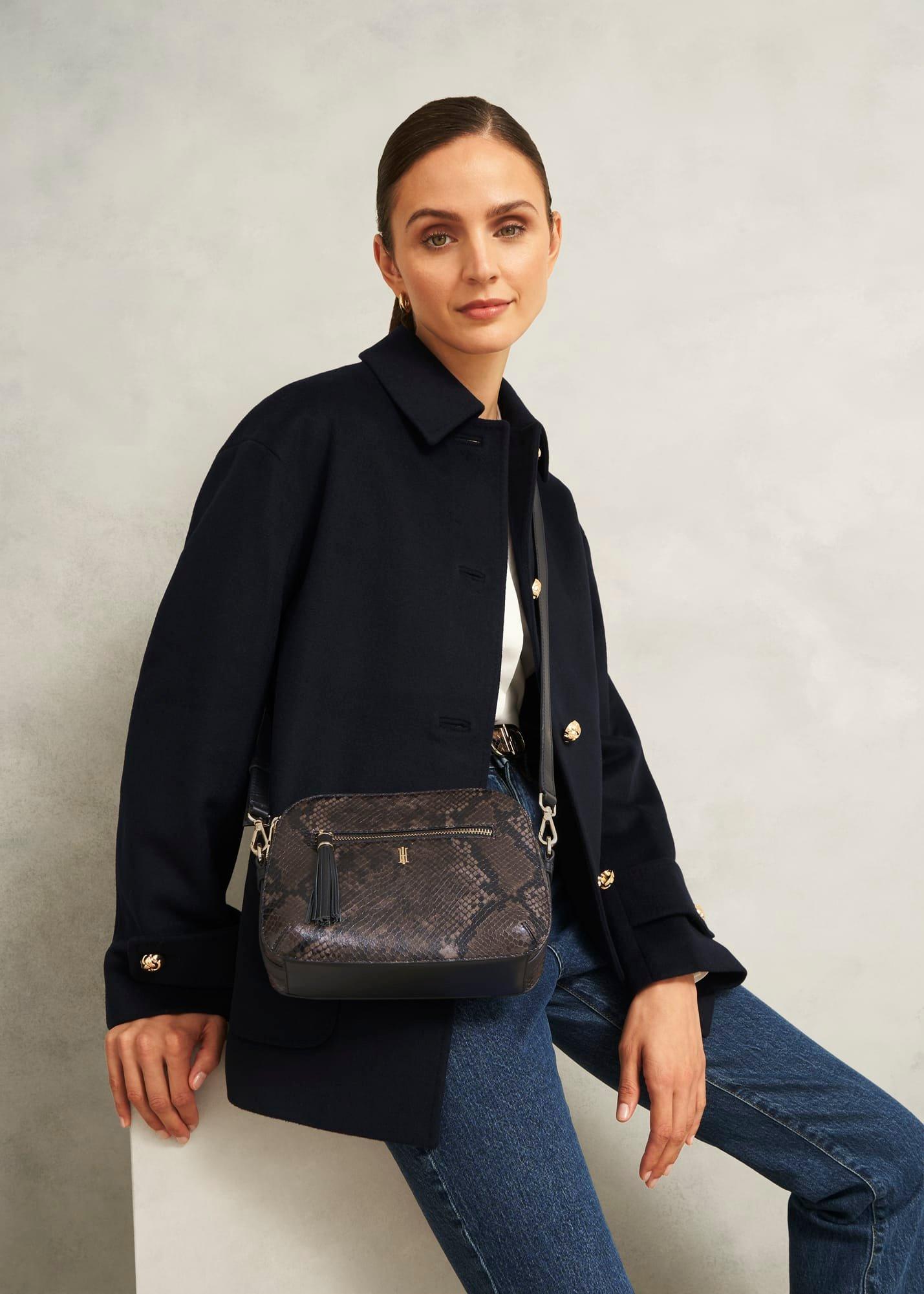 Carlton Leather Crossbody Bag, Snake Print, hi-res