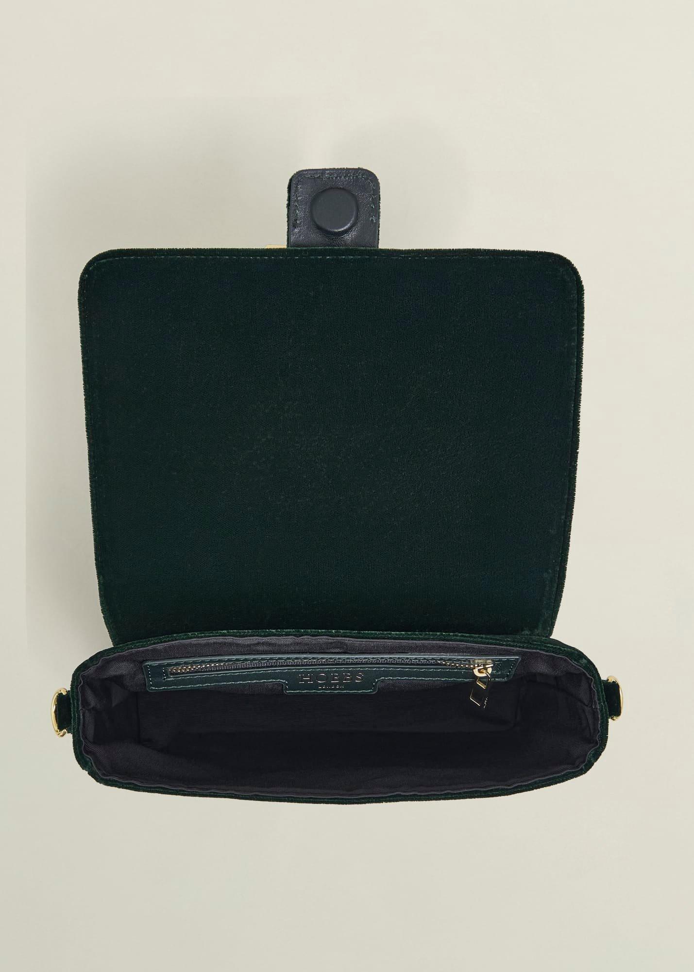 Alexandria Velvet Clutch Bag, Ponderosa Green, hi-res