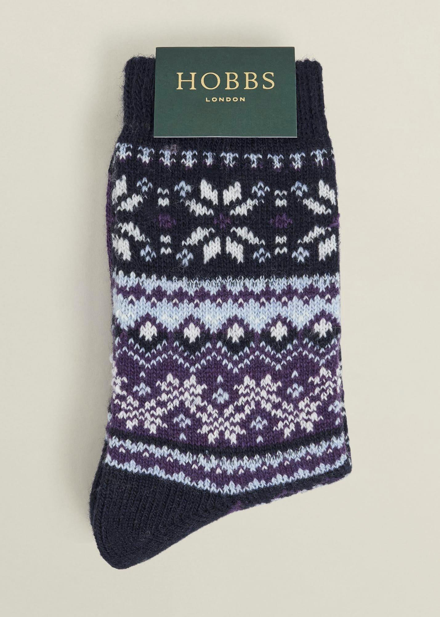 Fairisle Knit Socks, Purple Multi, hi-res
