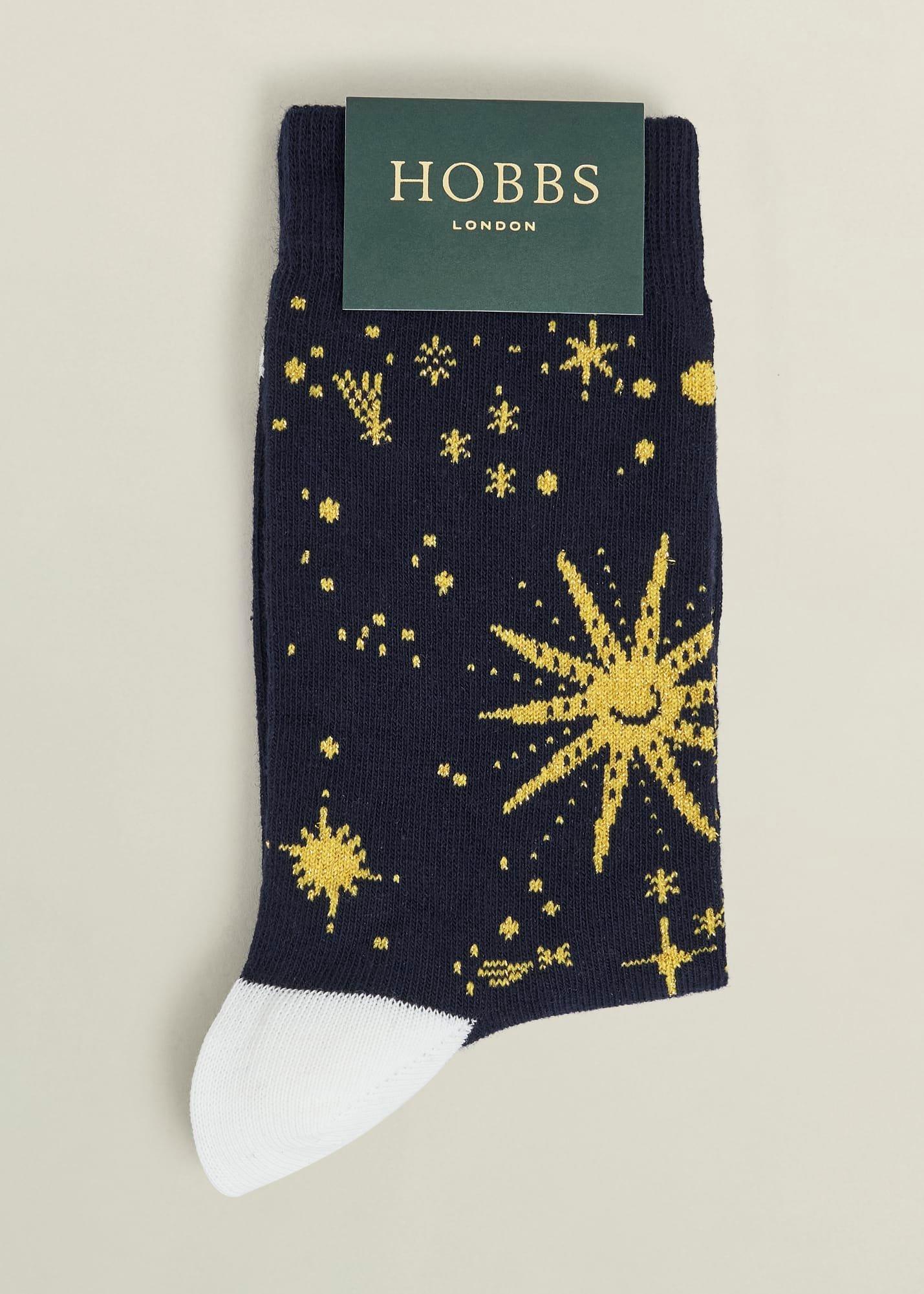 Celestial Socks, Navy Multi, hi-res
