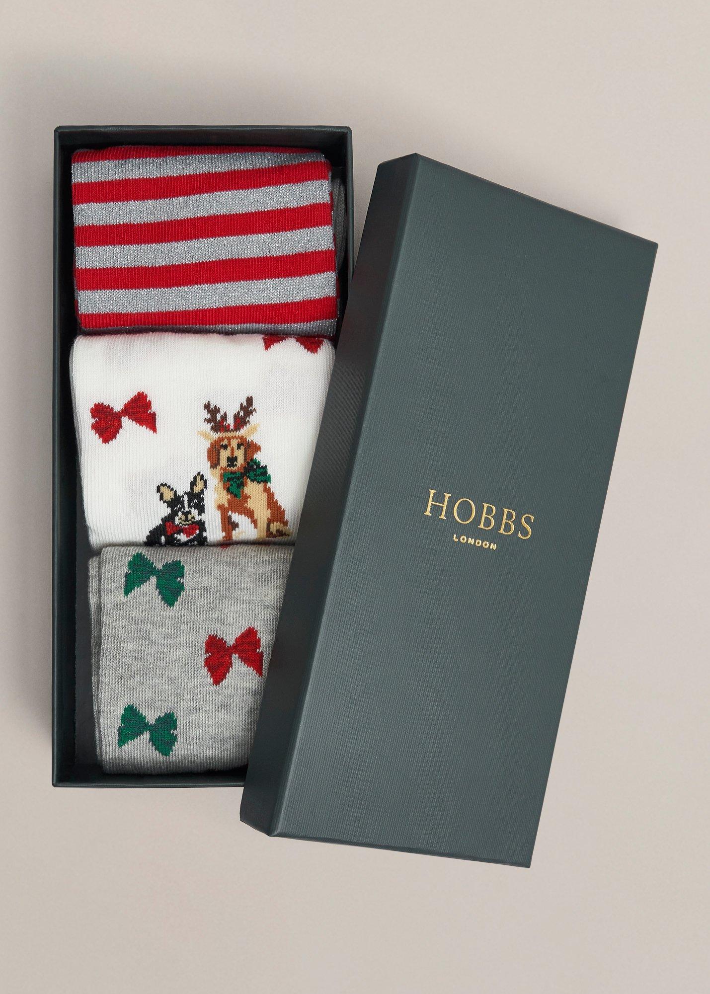 Festive Dog Sock Set, Red Multi, hi-res