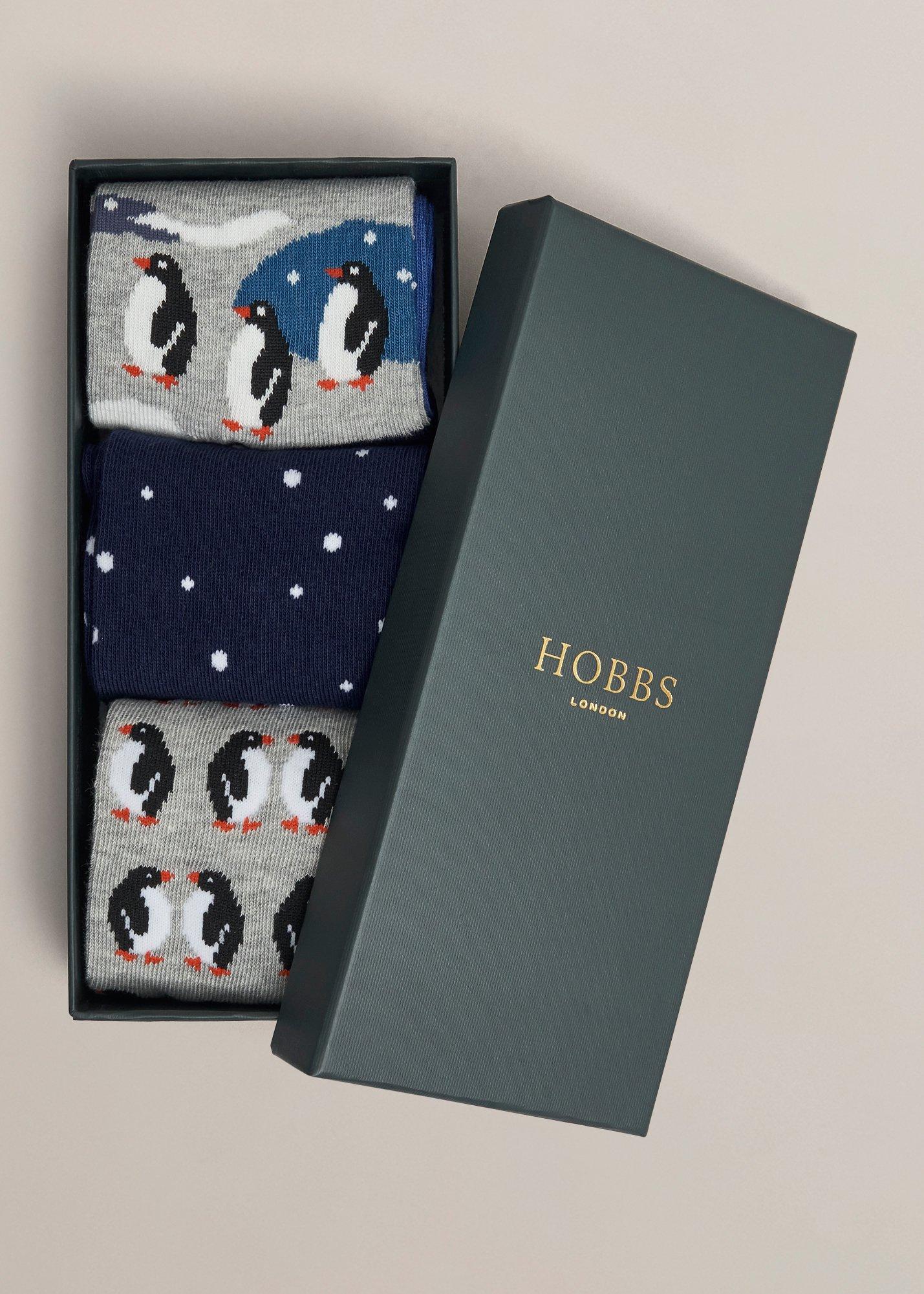 Penguin Sock Set, Blue Multi, hi-res