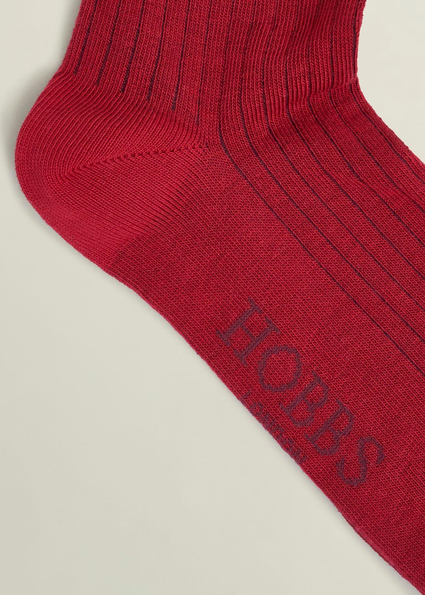 Ribbed Single Socks, Hobbs Red, hi-res