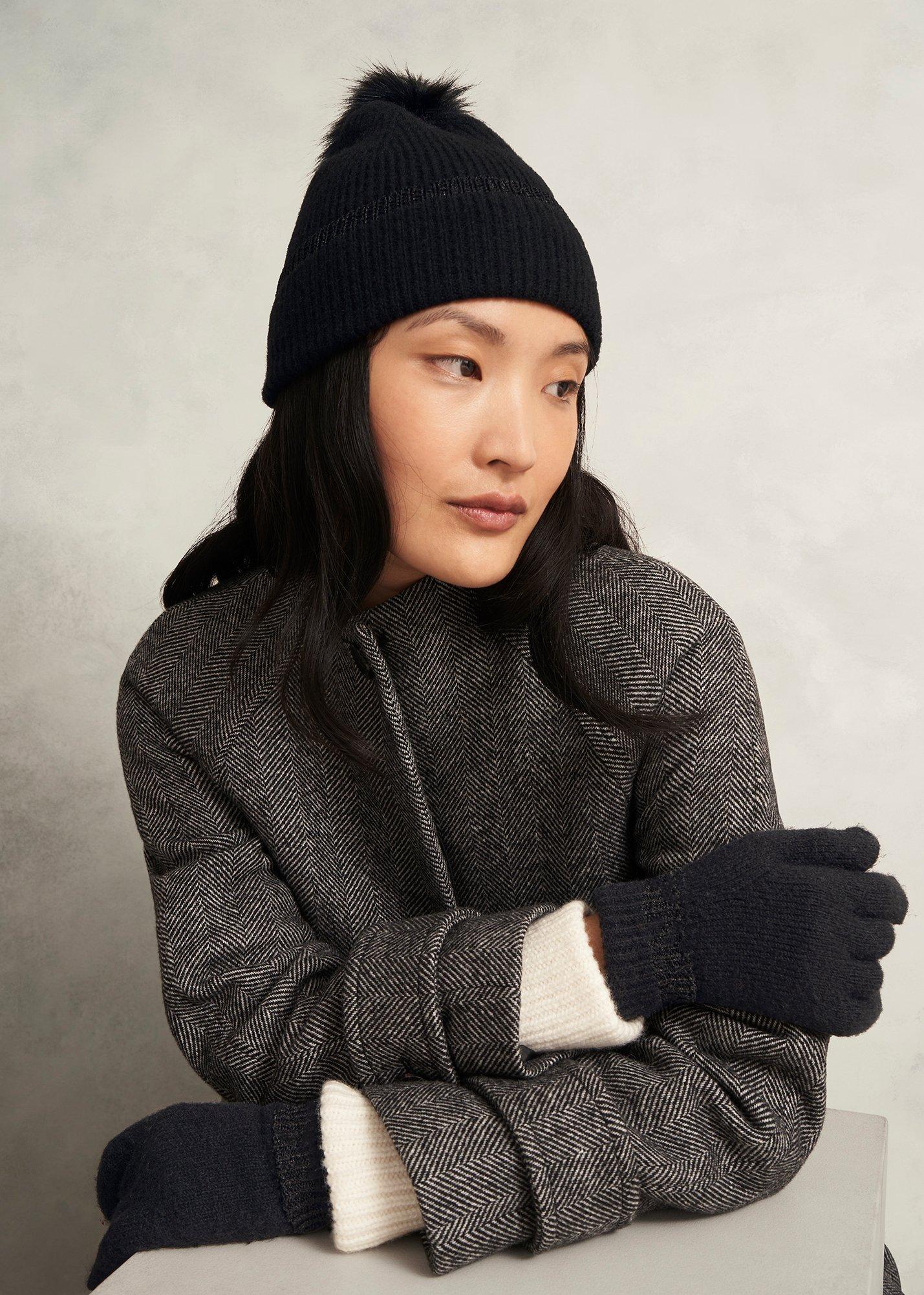 Carys Knit Hat, Black, hi-res