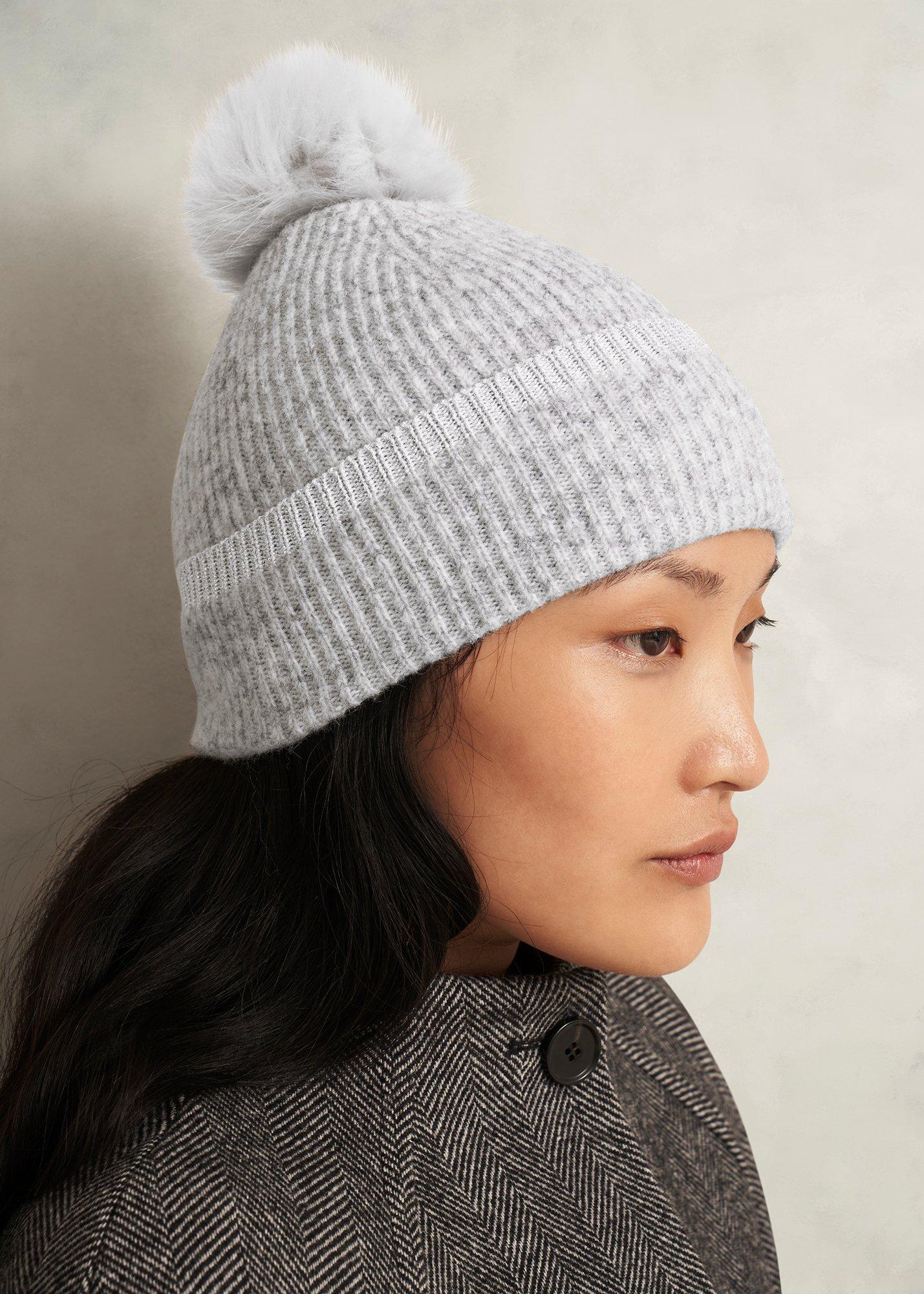 Carys Knit Hat, Light Grey, hi-res