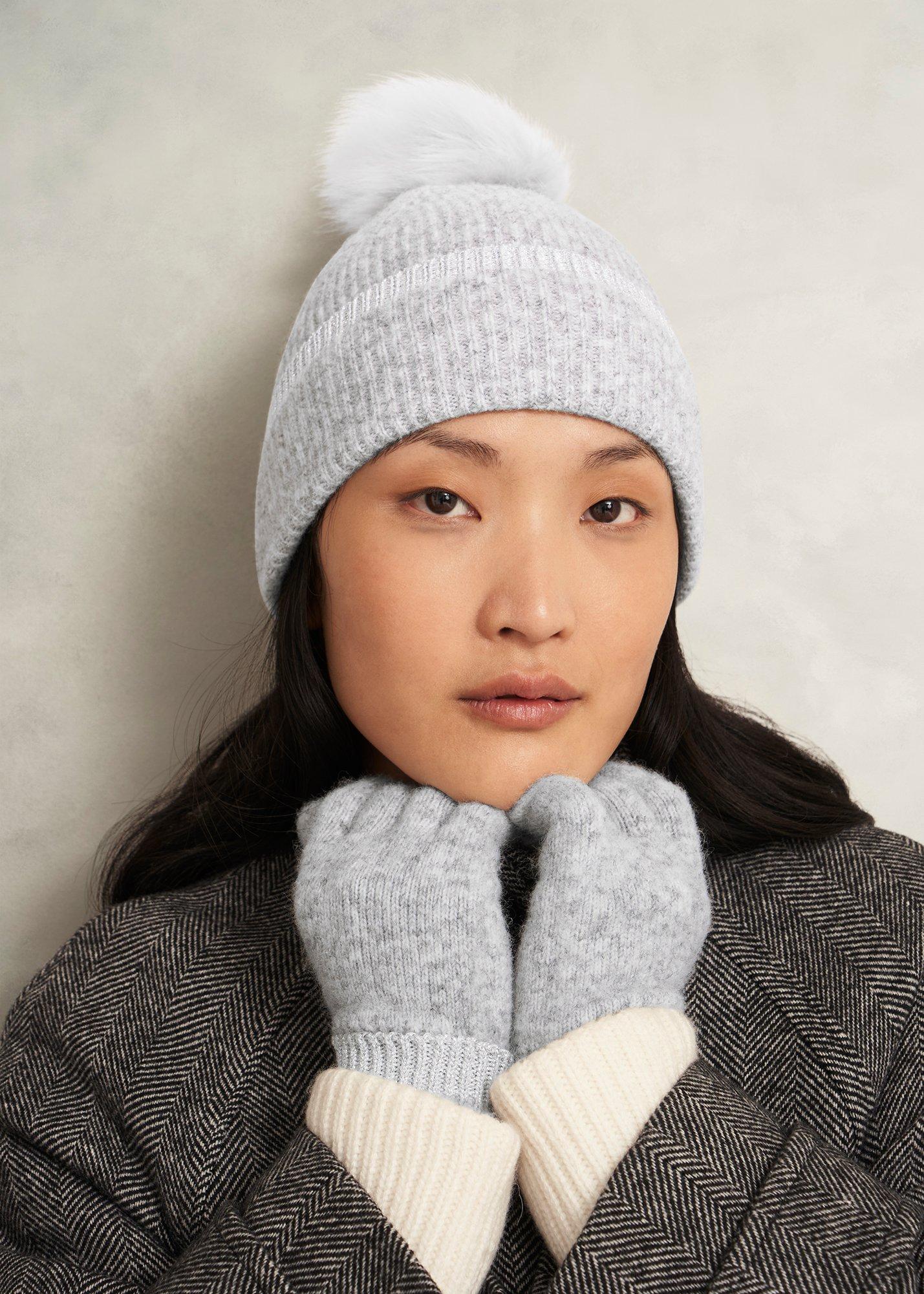 Carys Knit Hat, Light Grey, hi-res
