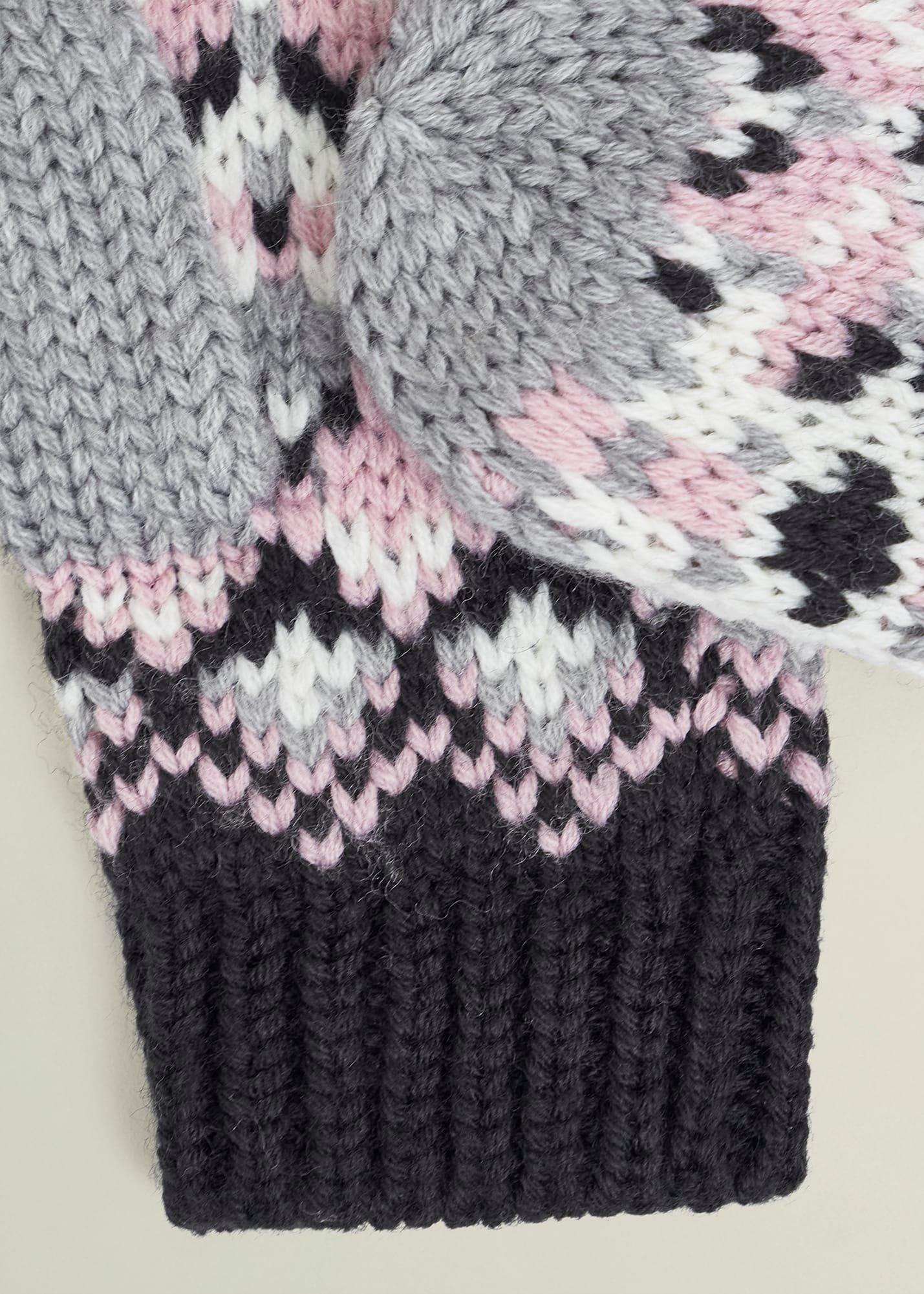 Deanna Fairisle Mittens With Wool , Grey Multi, hi-res