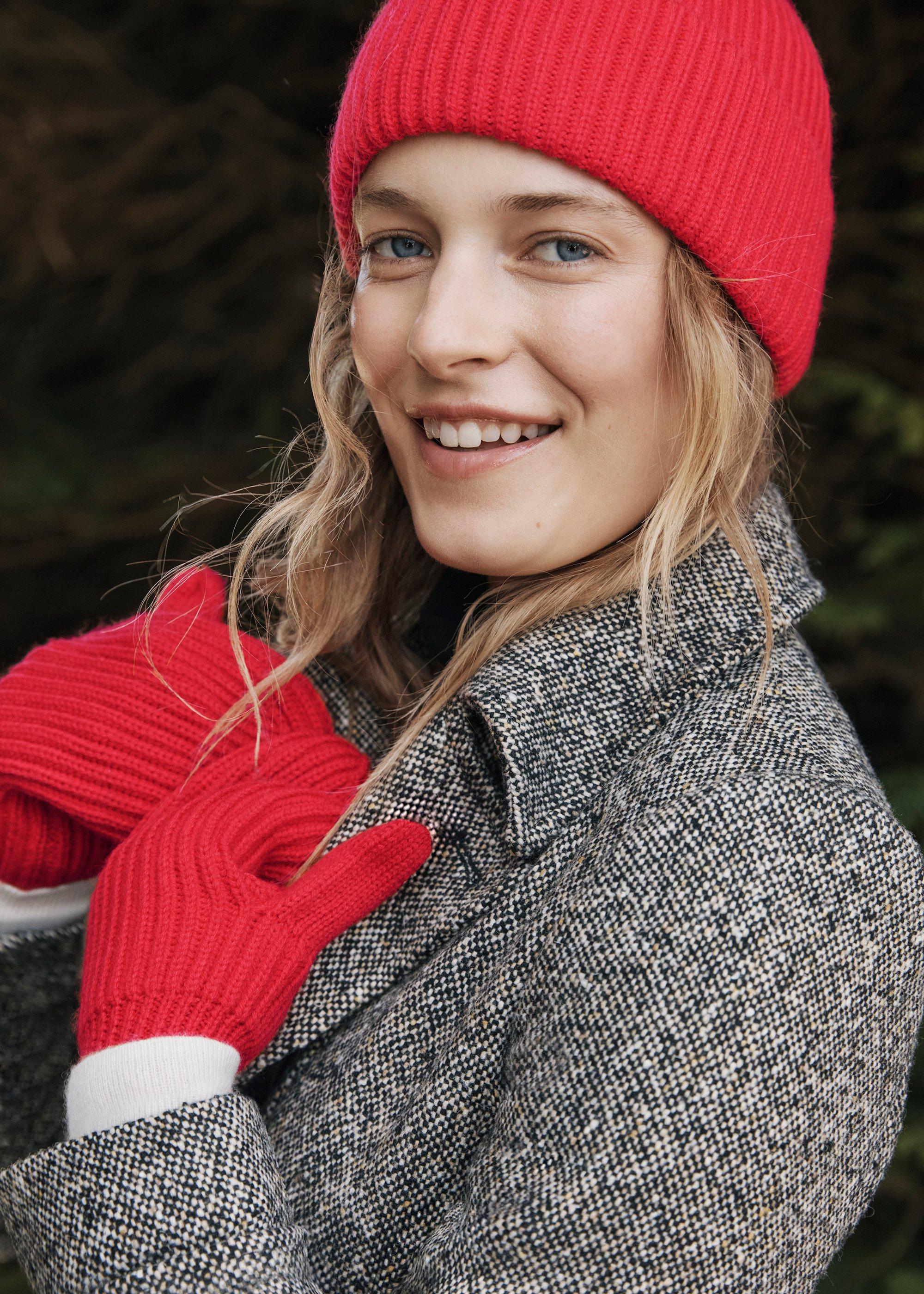 Philipa Knit Mittens With Wool