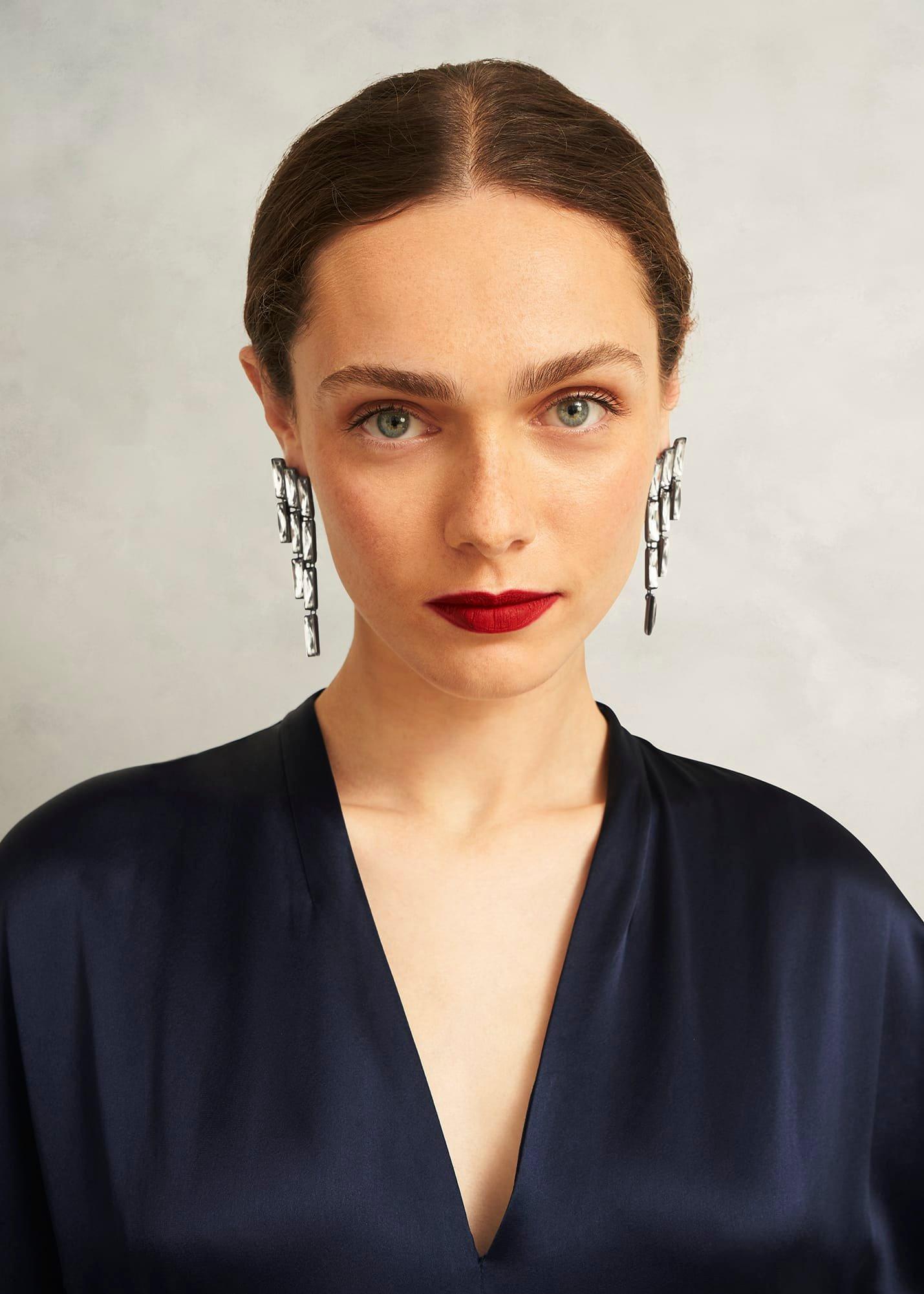 Reese Earrings, Silver, hi-res