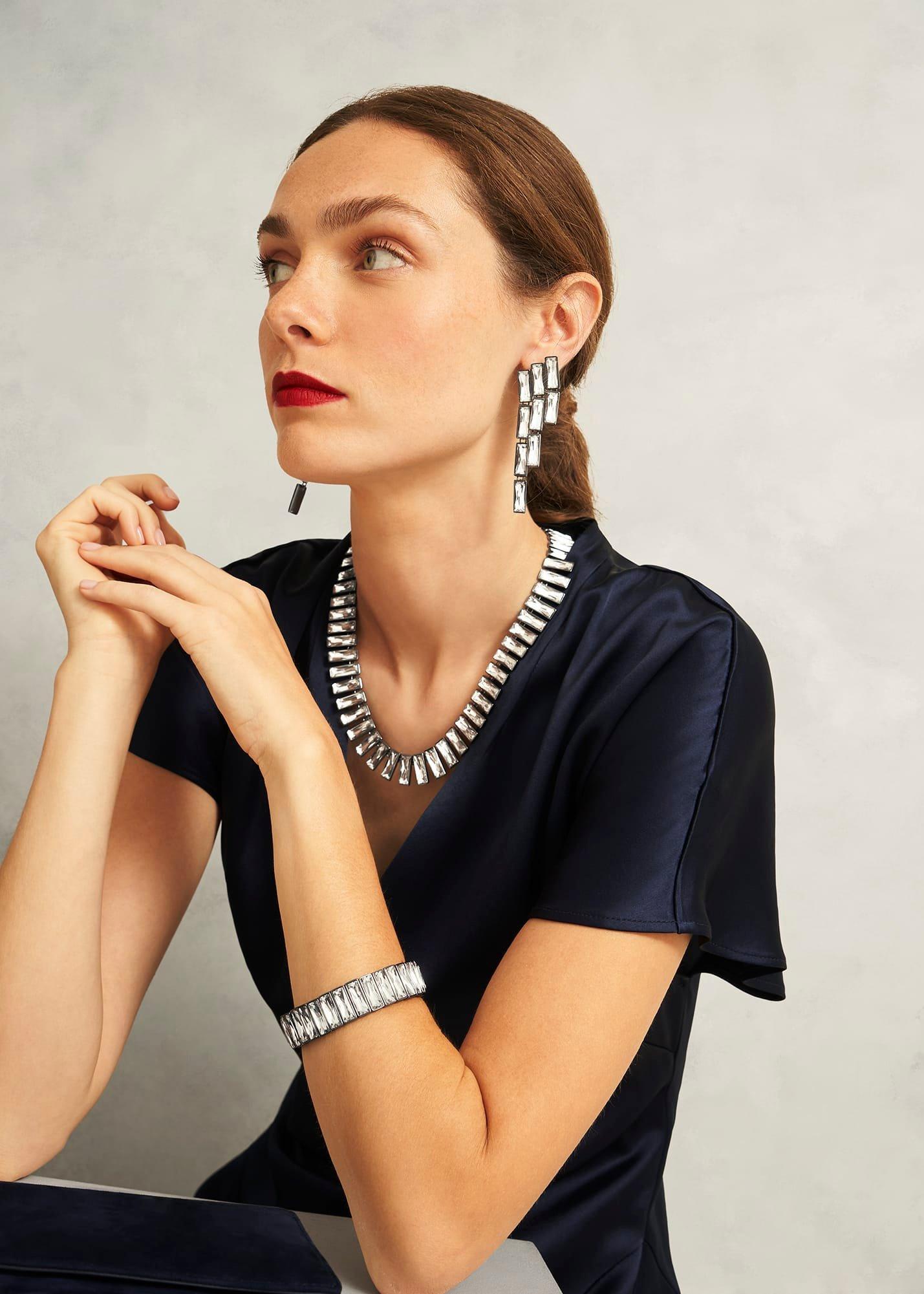 Reese Earrings, Silver, hi-res