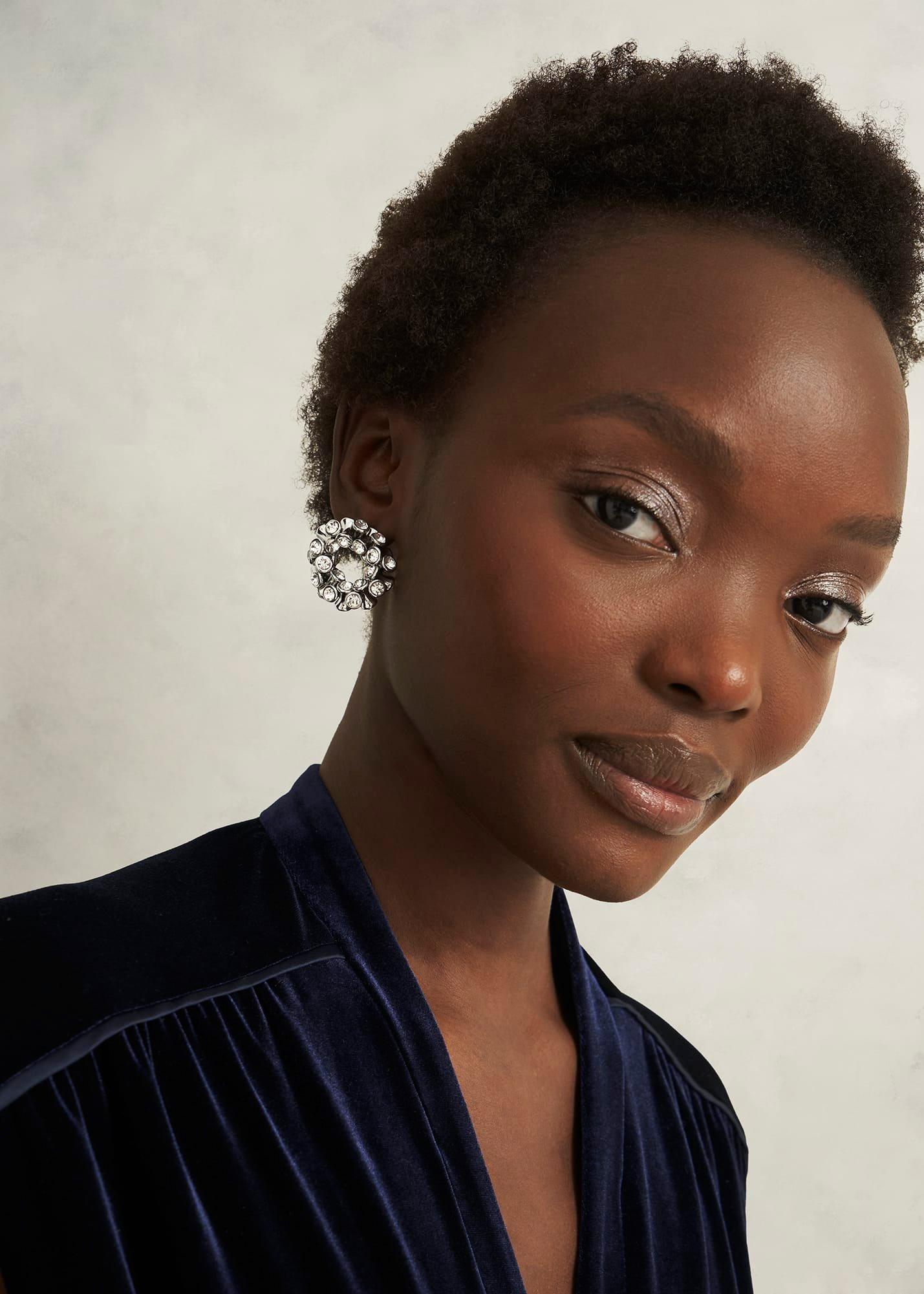 Maia Earrings, Silver, hi-res