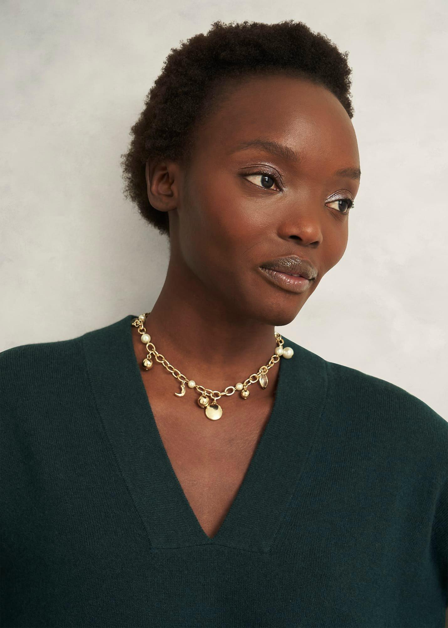 Anela Necklace, Gold, hi-res