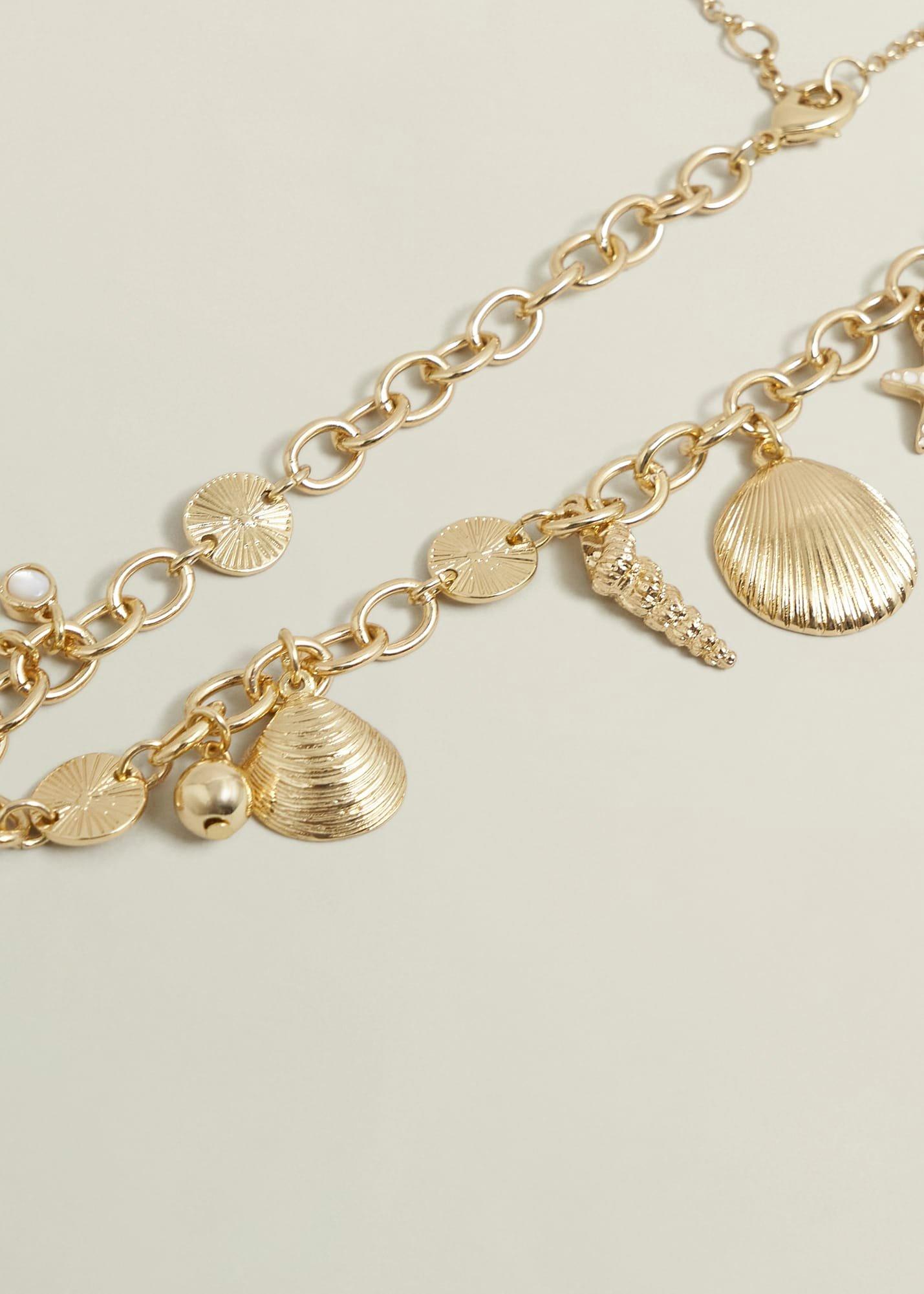 Amaya Shell Necklace, Gold, hi-res