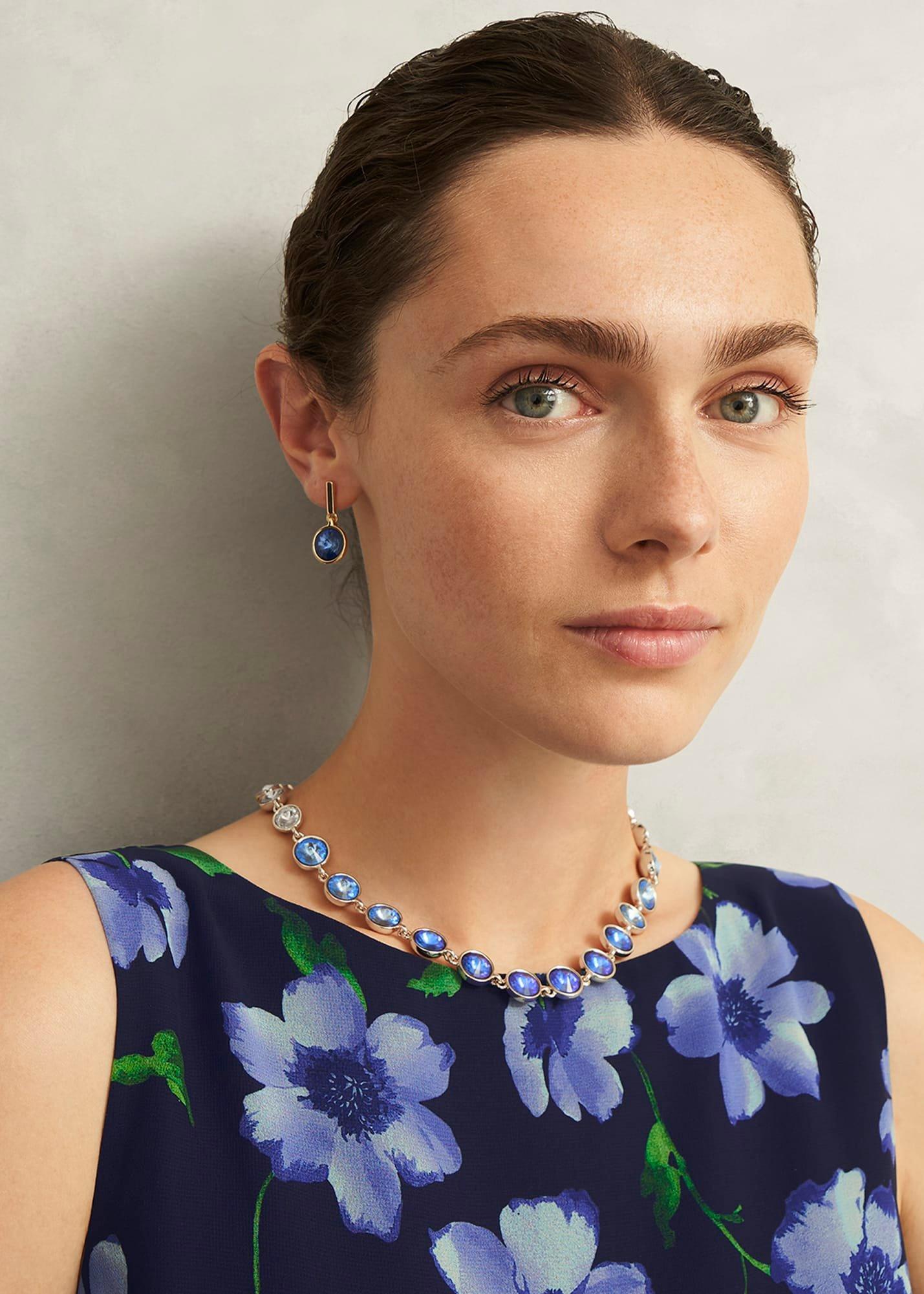 Emi Necklace, Gold Blue, hi-res