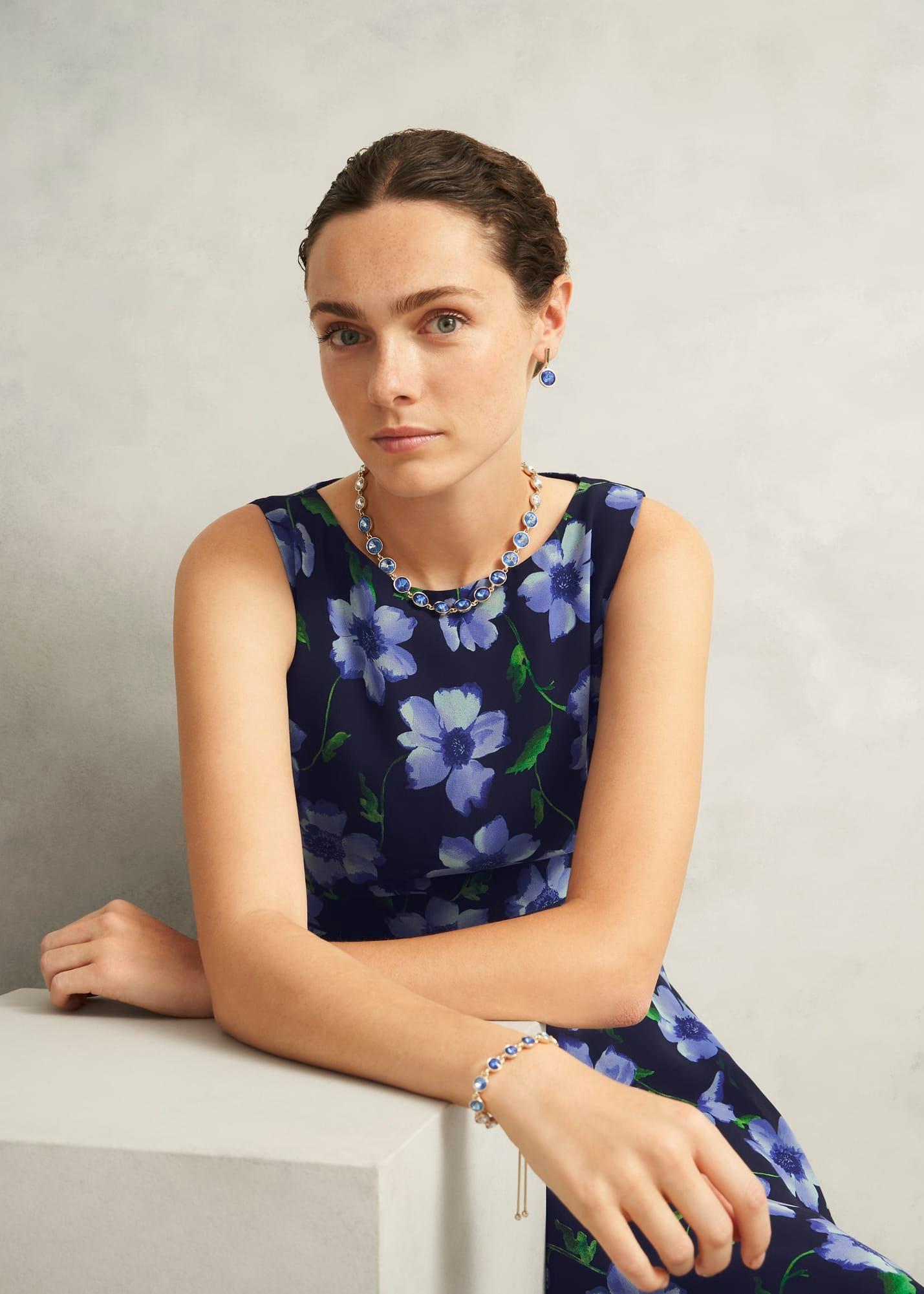 Emi Necklace, Gold Blue, hi-res