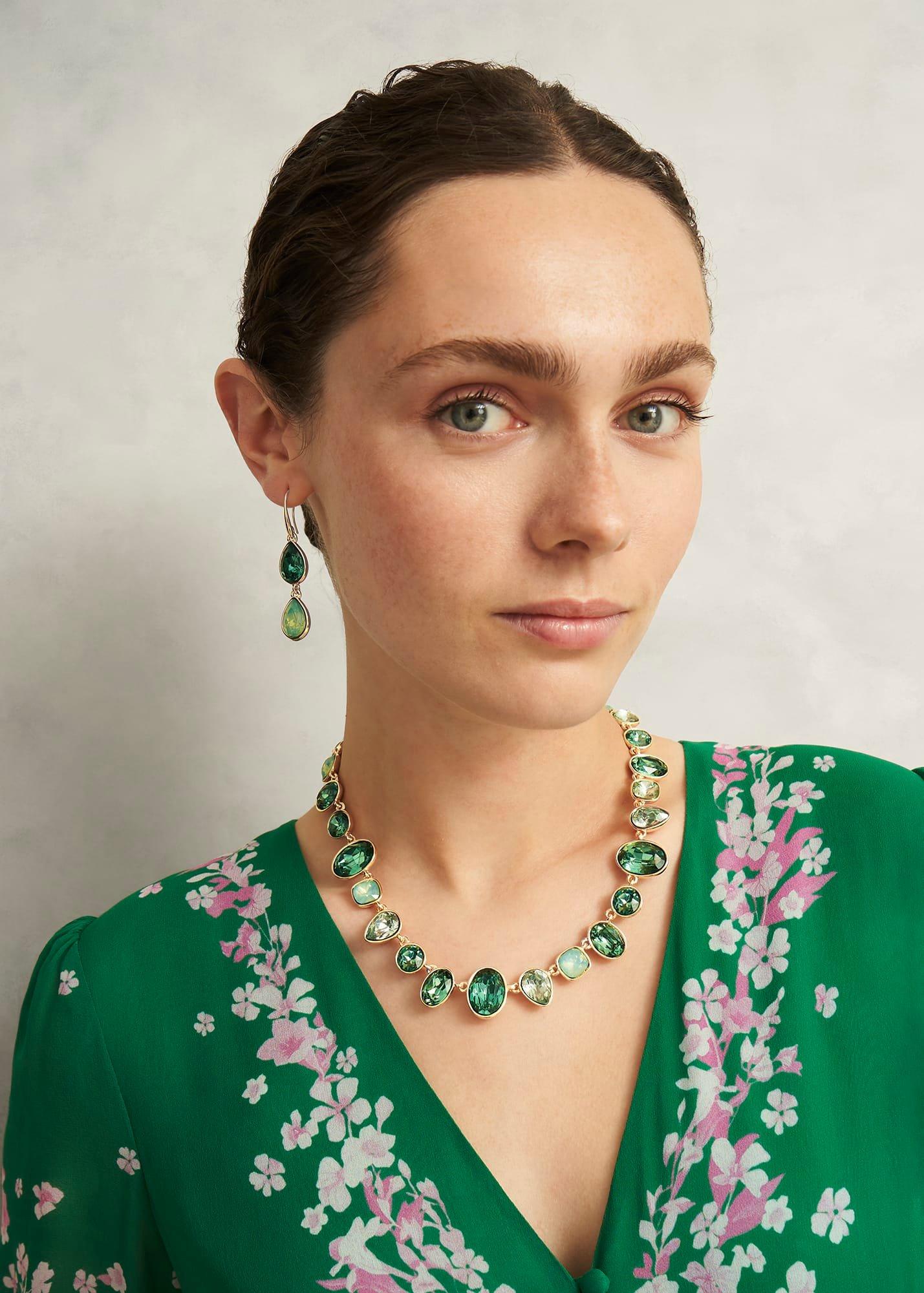 Indira Necklace, Green, hi-res