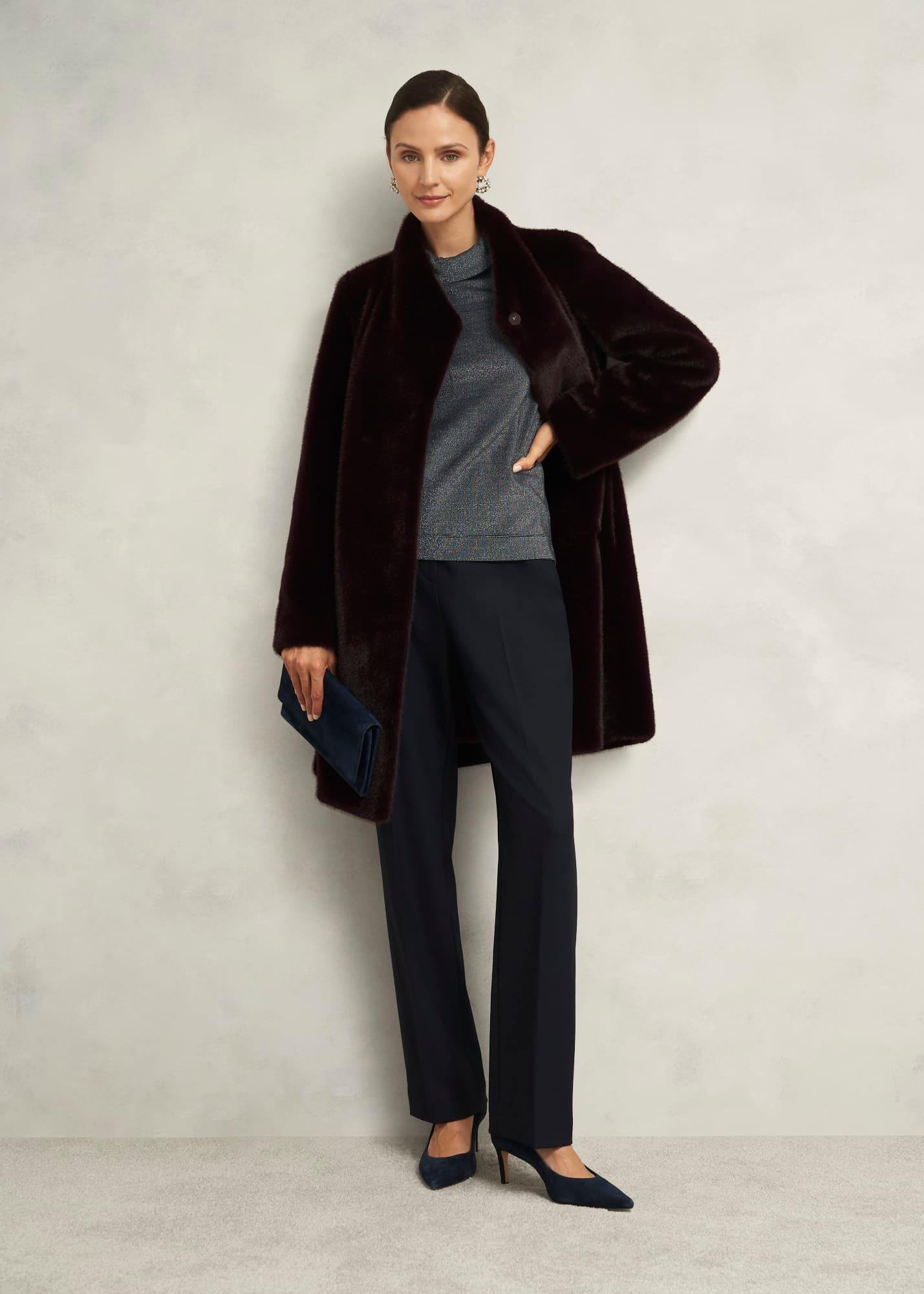 Tali Sparkle 3/4 Sleeve Roll Neck Top, Navy Silver, hi-res