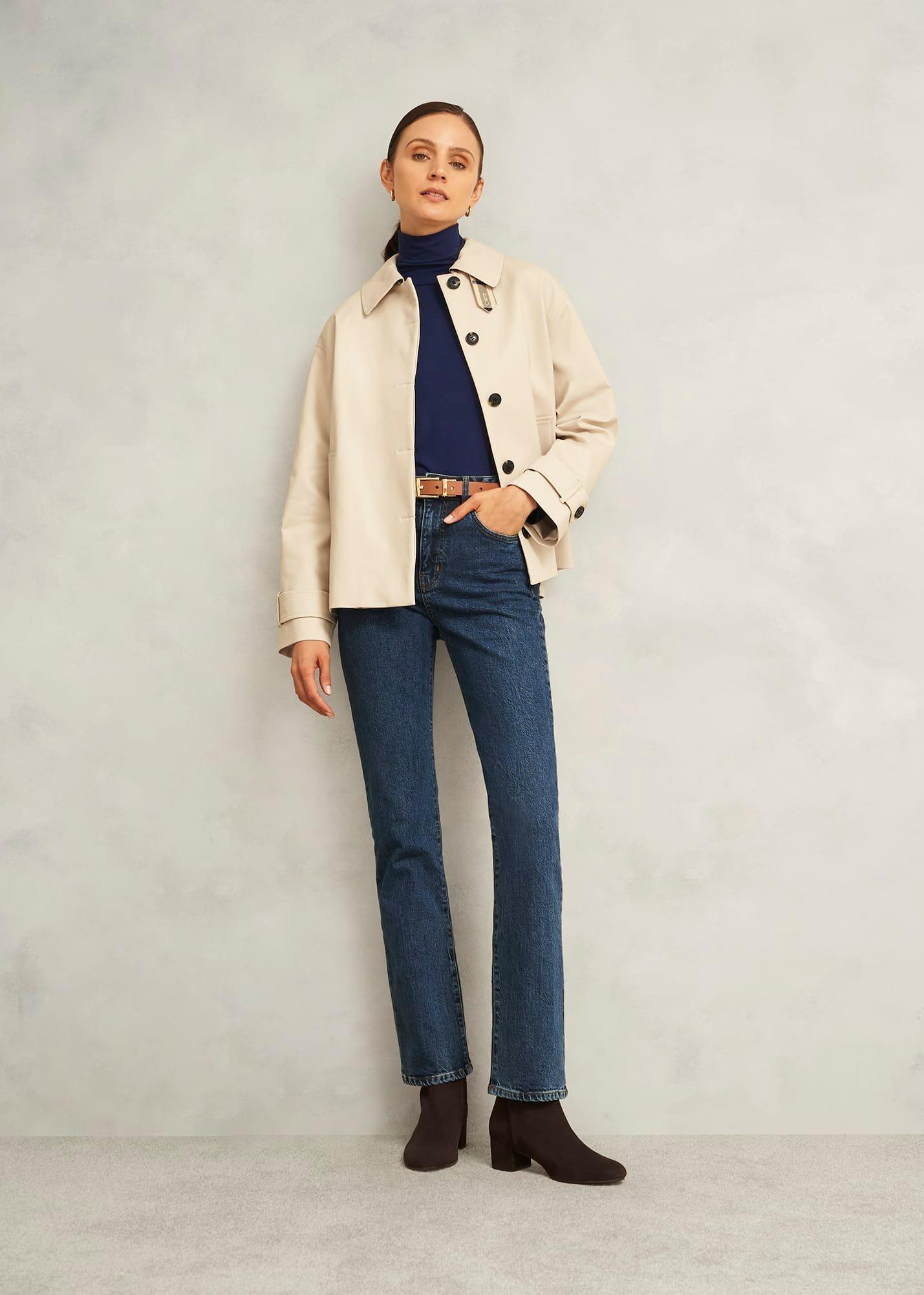 Navy Mischa Roll Neck Long Sleeve Top, Midnight Navy, hi-res