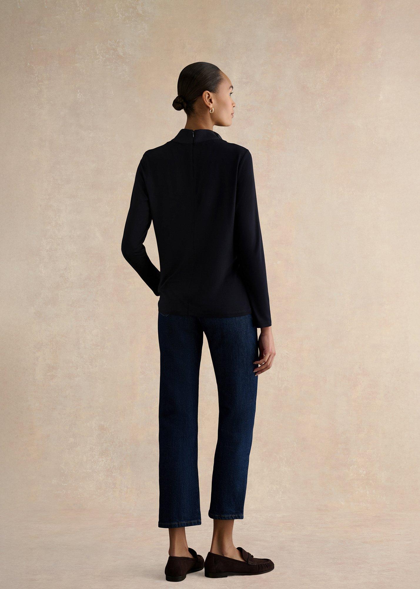 Arielle Cowl Neck Long Sleeve Blouse, Hobbs Navy, hi-res