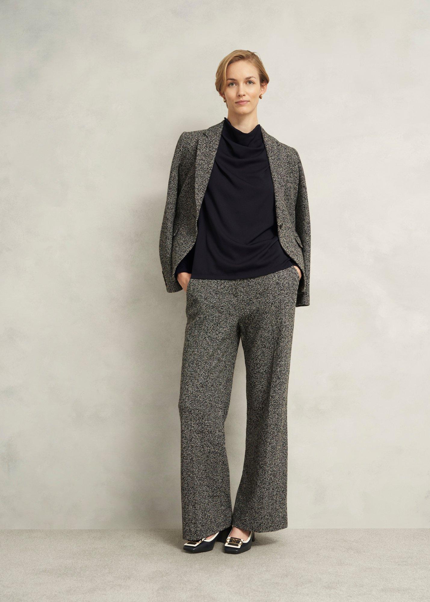 Arielle Cowl Neck Long Sleeve Blouse, Hobbs Navy, hi-res