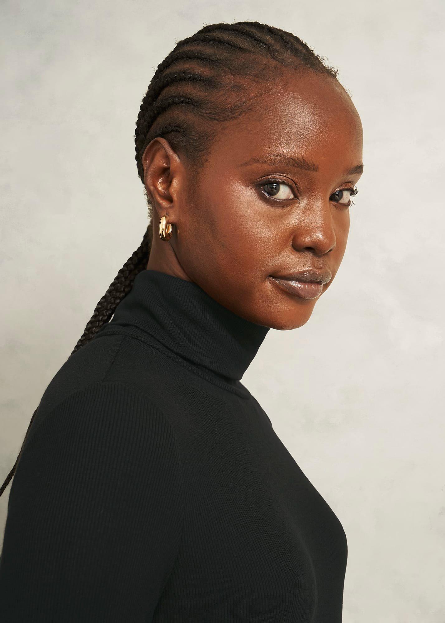 Kiera Ribbed Rollneck, Black, hi-res