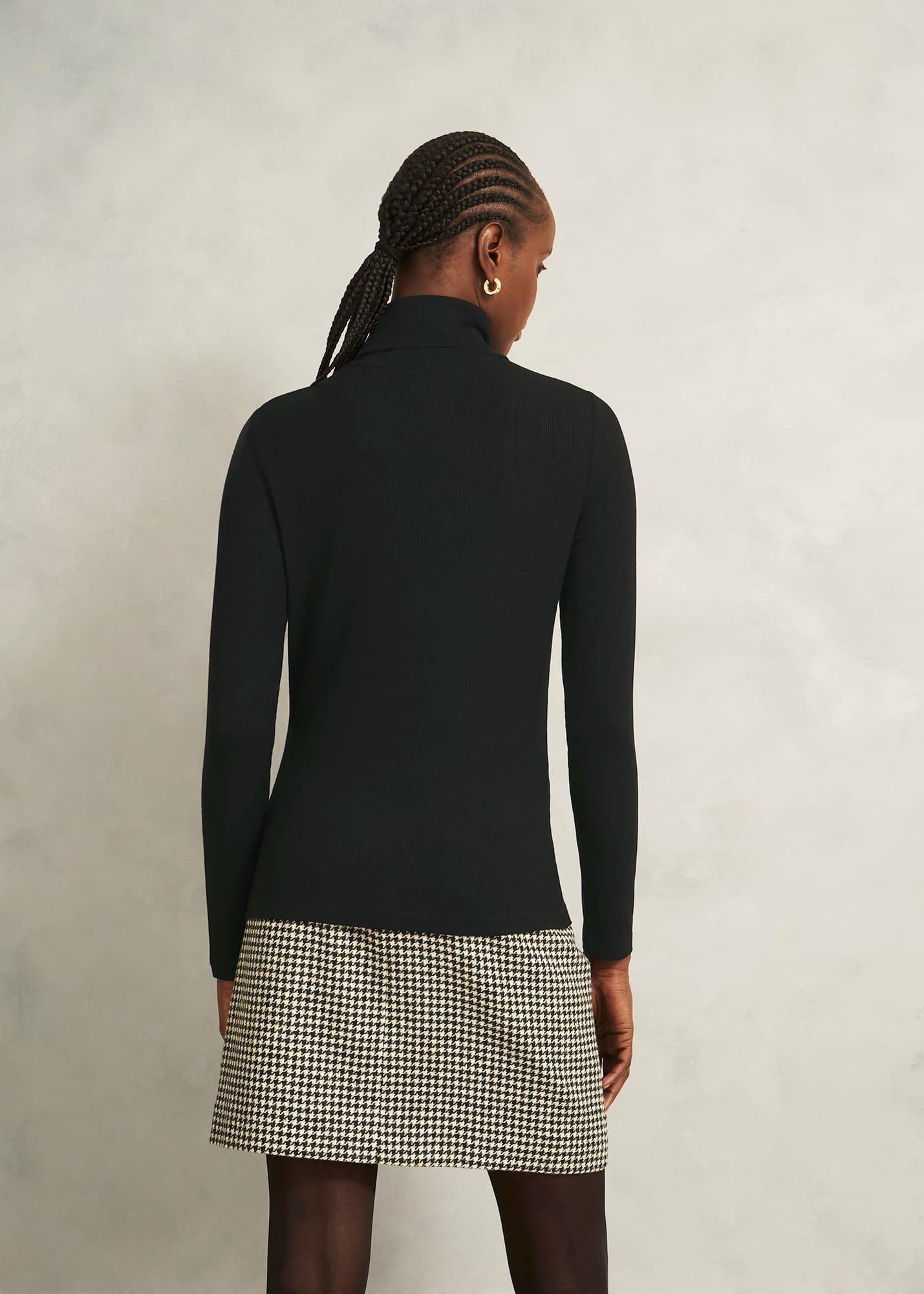 Kiera Ribbed Rollneck, Black, hi-res