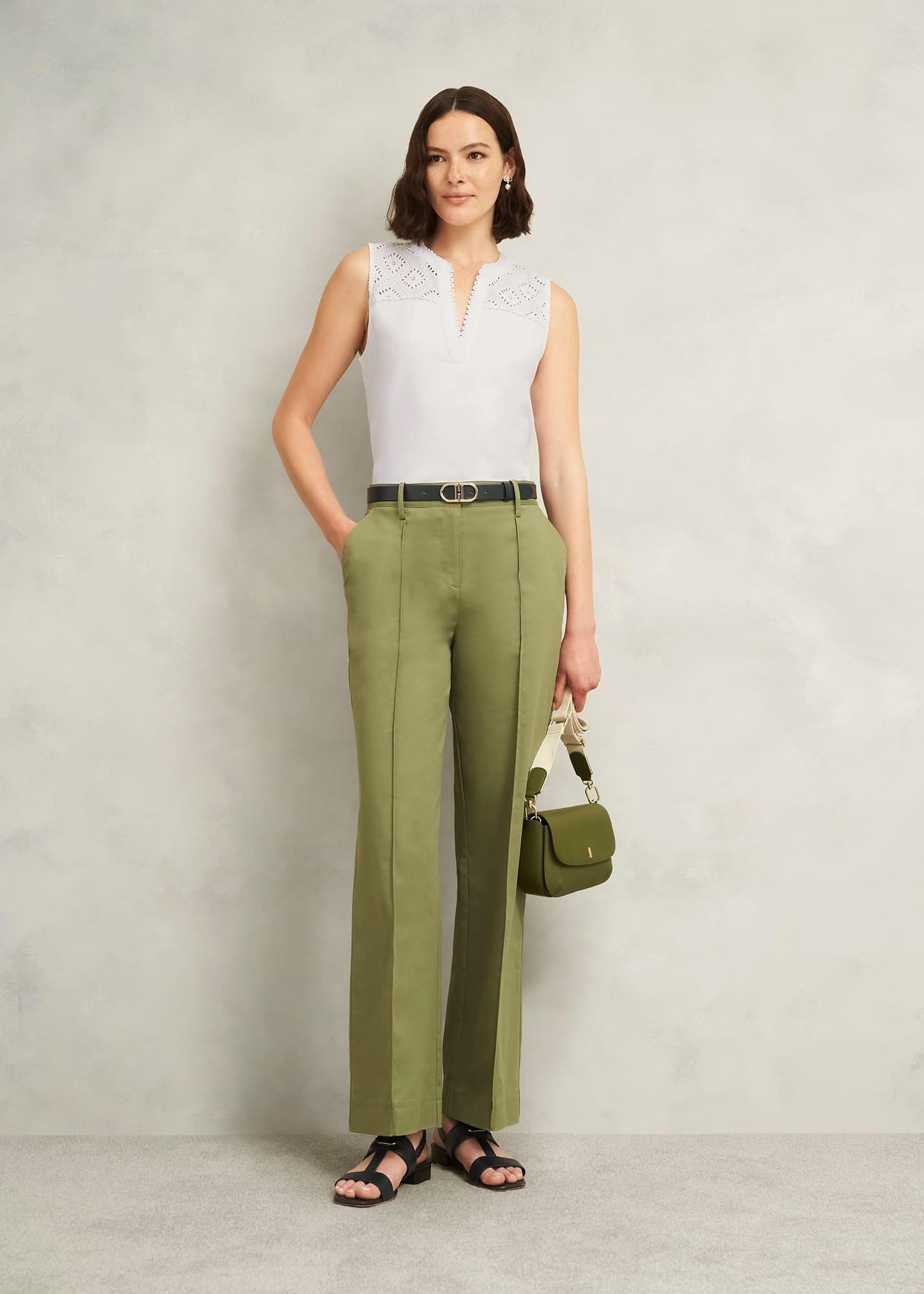 Suzanna Cotton Broderie Top, Hobbs White, hi-res