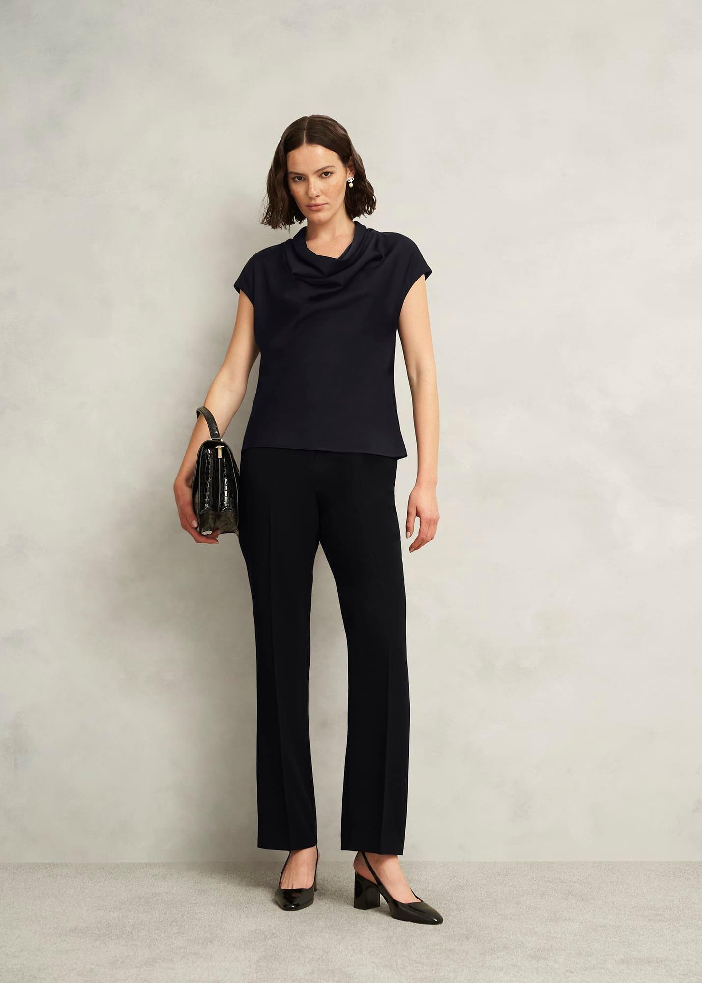 Miranda Cowl Top, Black, hi-res