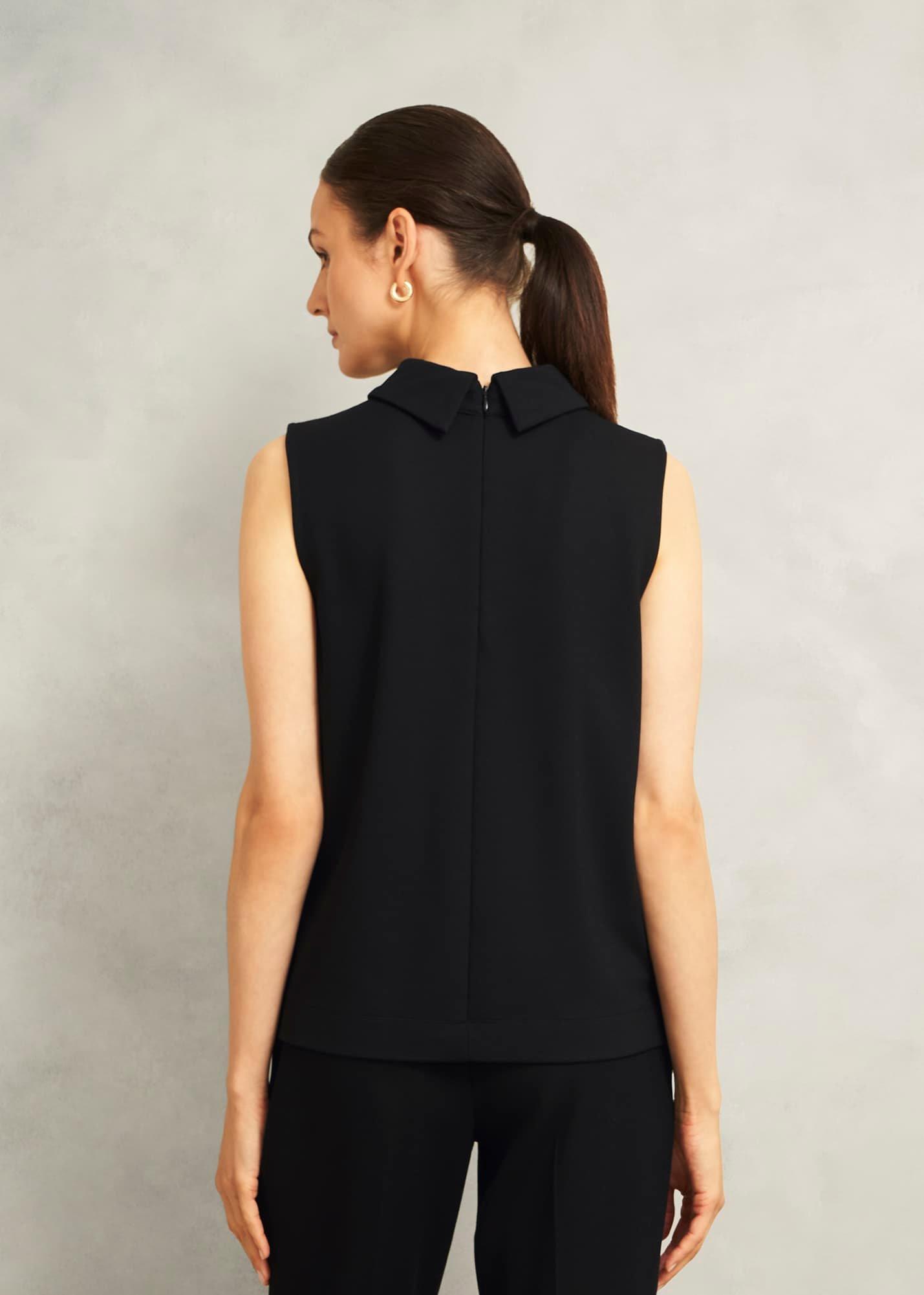 Black Clarice Roll Neck Sleeveless Top, Black, hi-res
